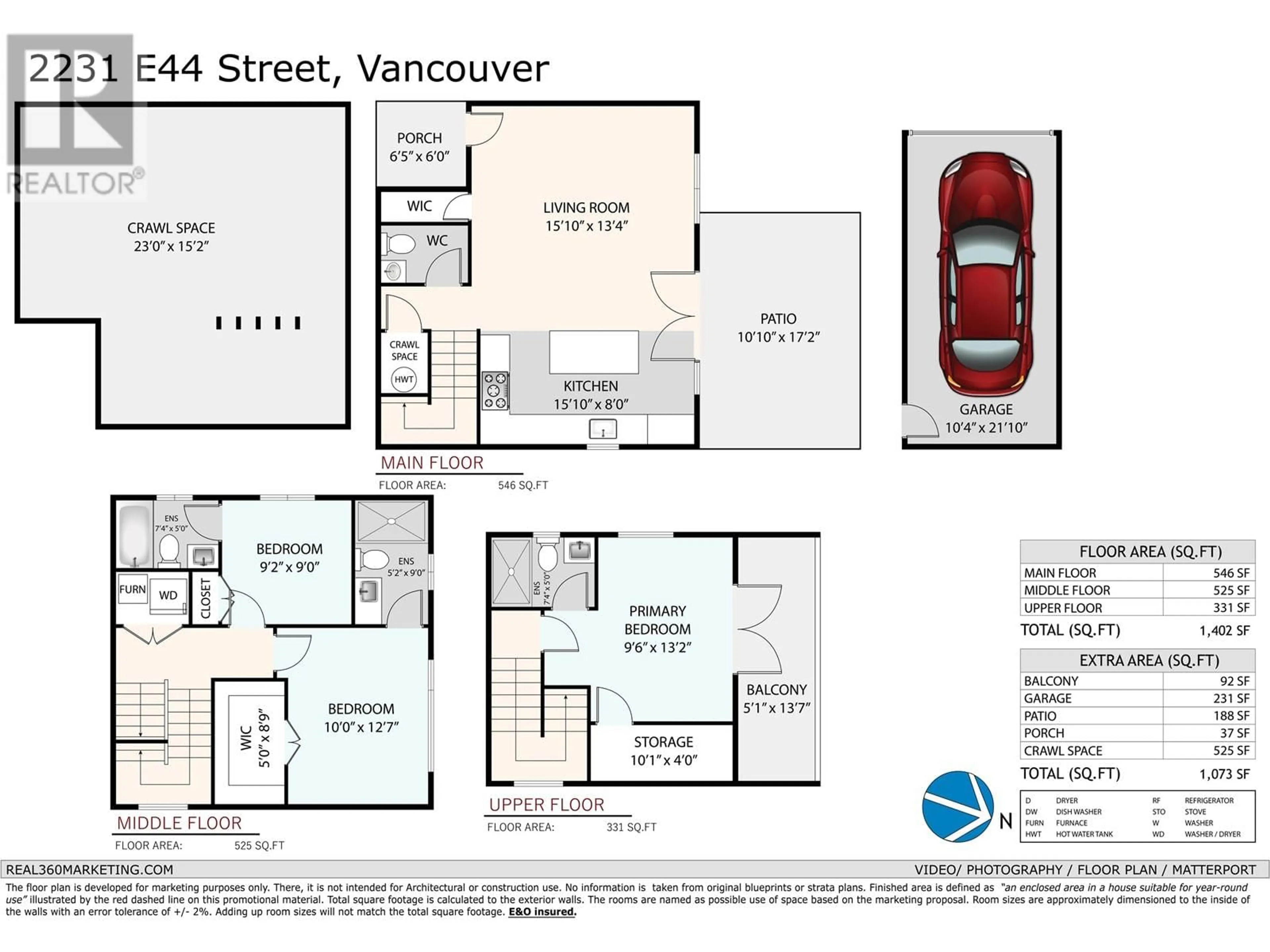 Floor plan for 2231 E 44TH AVENUE, Vancouver British Columbia V5P1N3