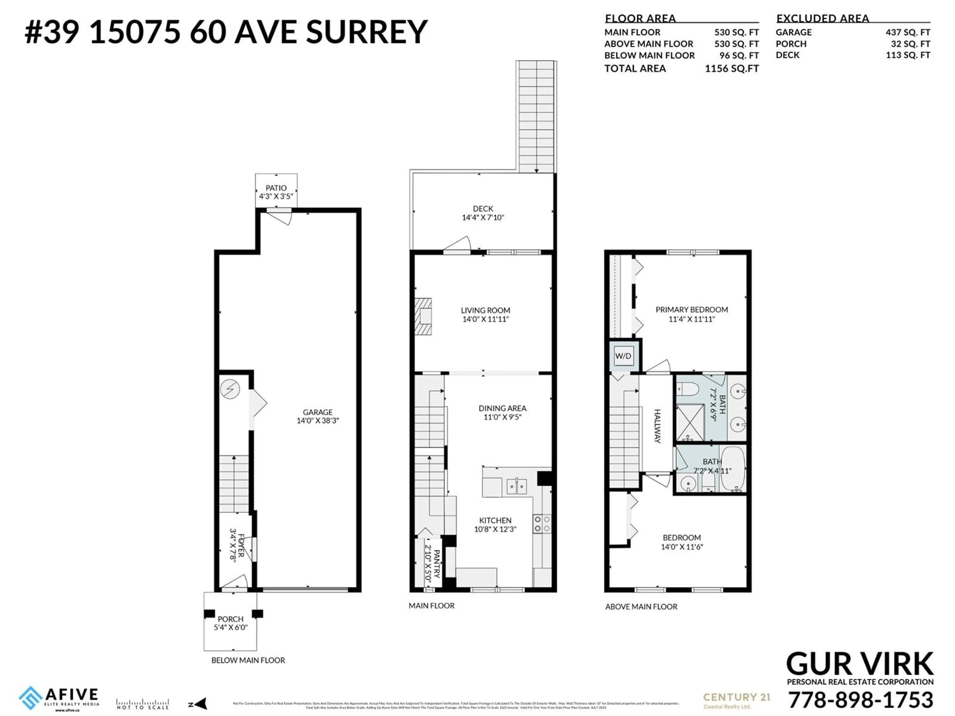 Floor plan for 39 15075 60 AVENUE, Surrey British Columbia V3S1S1