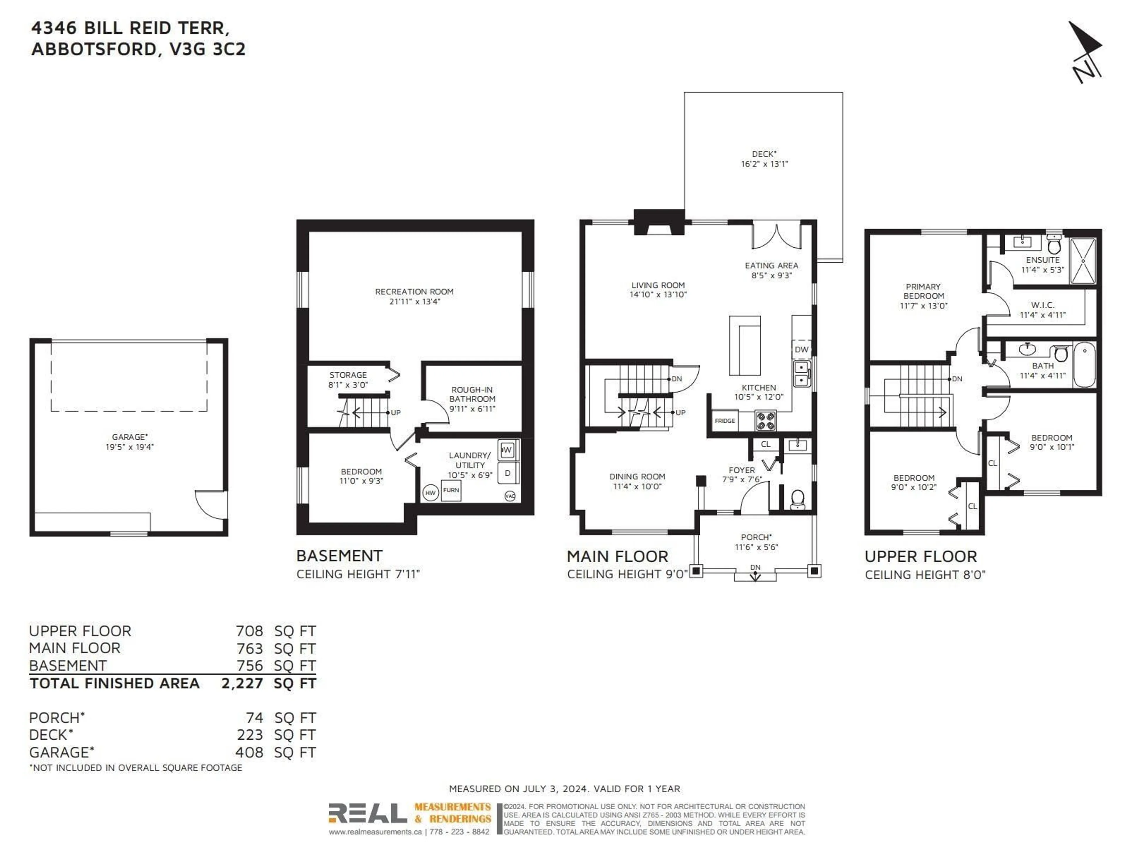 Floor plan for 4346 BILL REID TERRACE, Abbotsford British Columbia V3G3C2