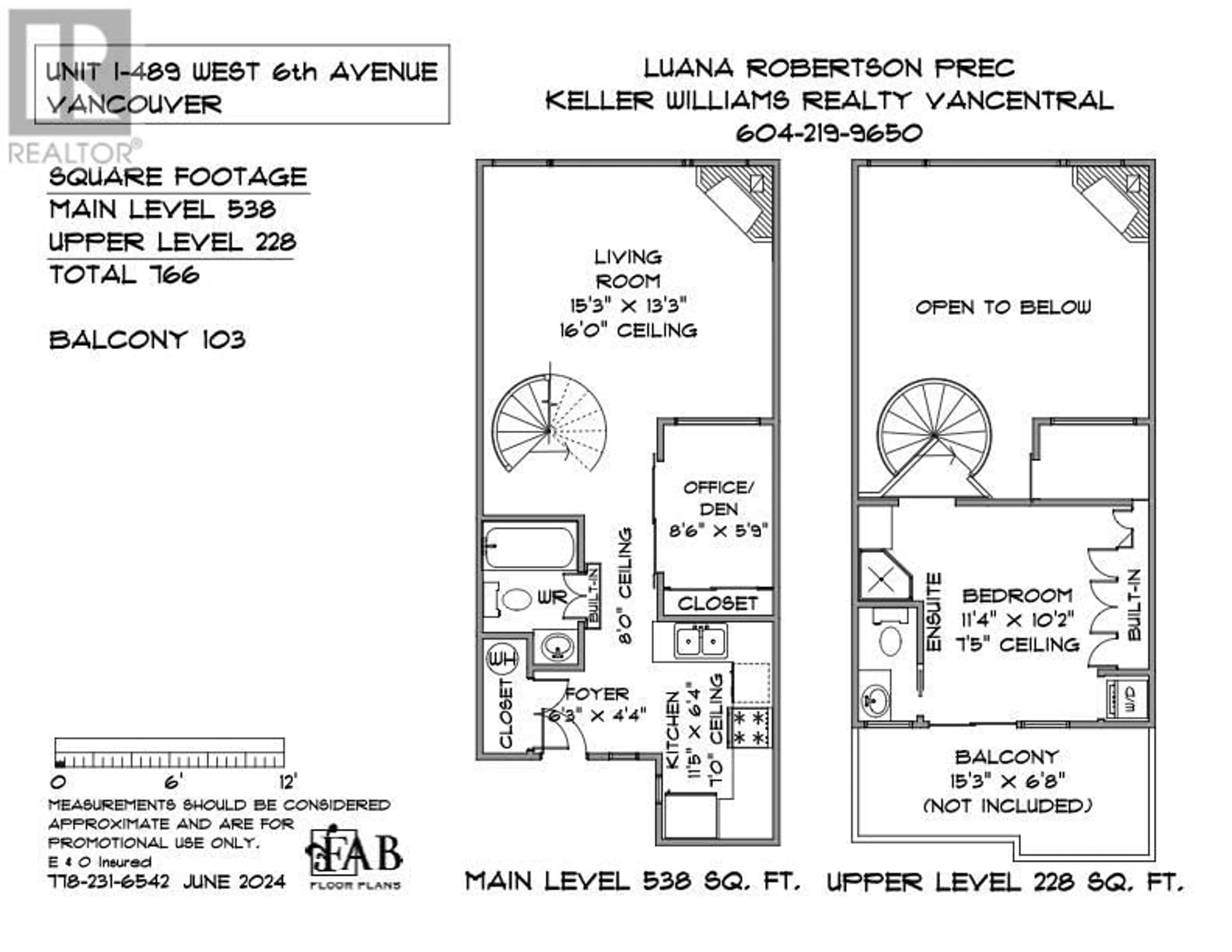 Floor plan for I 489 W 6TH AVENUE, Vancouver British Columbia V5Y1L3