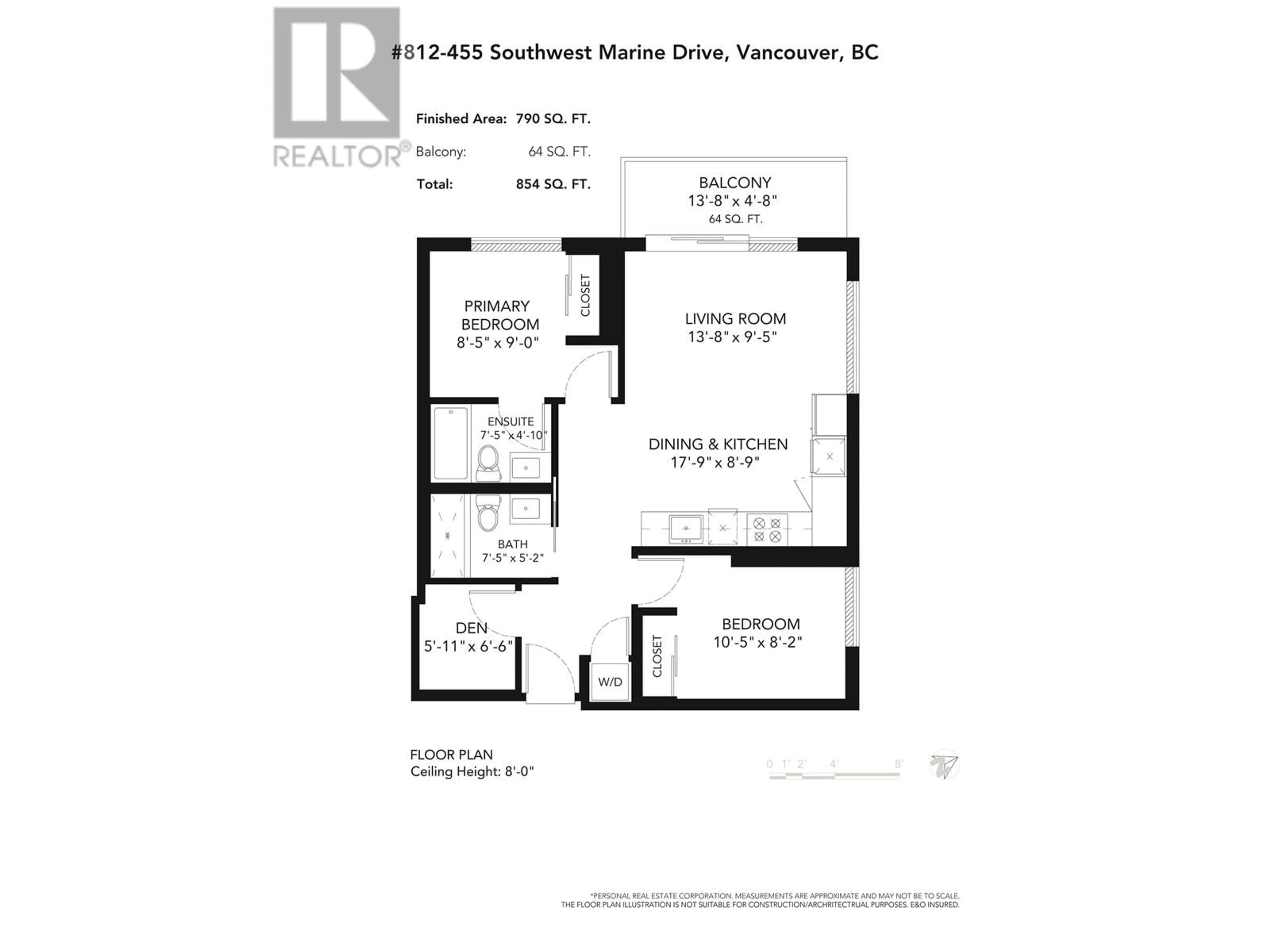 Floor plan for 812 455 SW MARINE DRIVE, Vancouver British Columbia V5X0H3