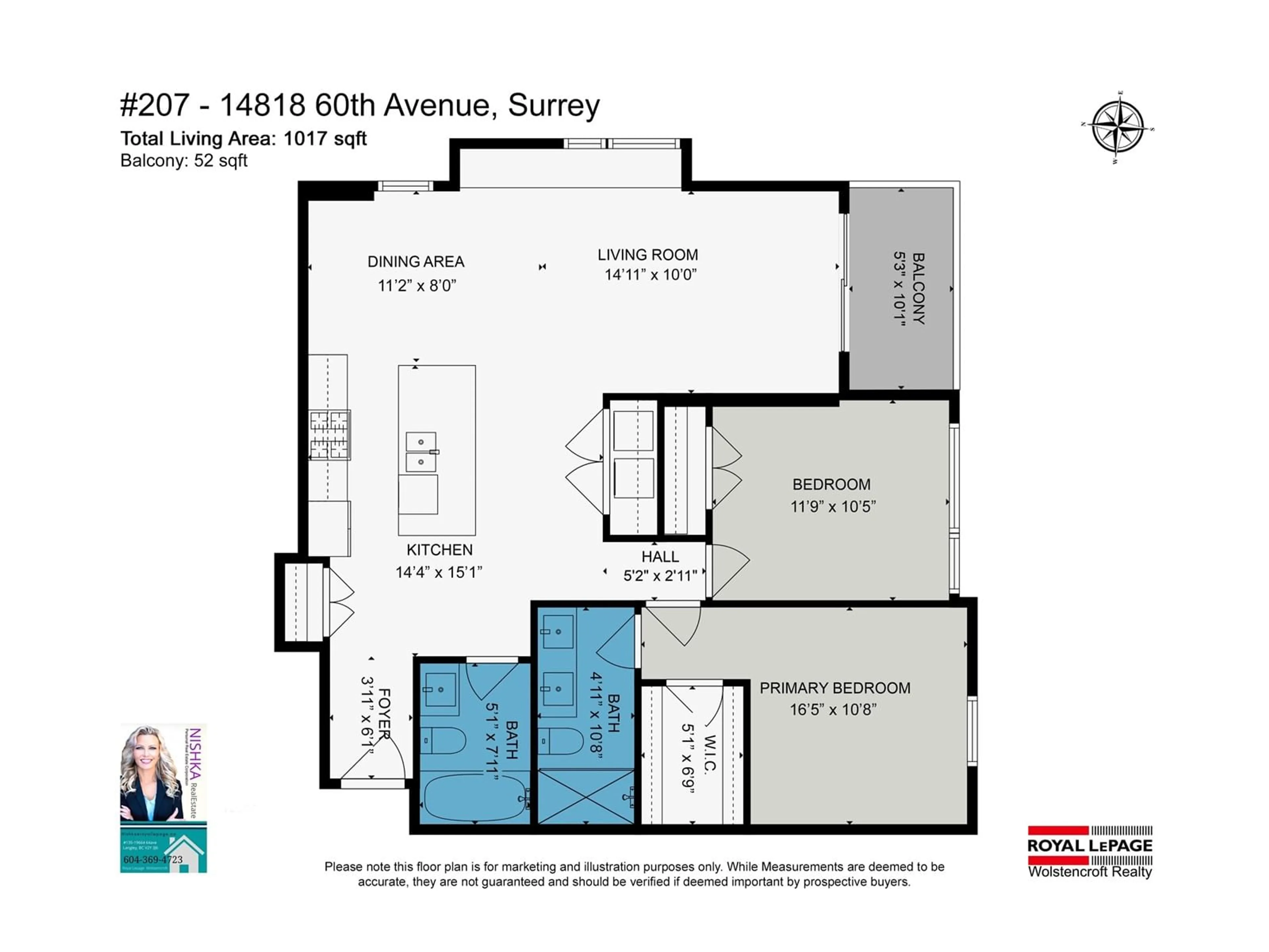 Floor plan for 207 14818 60 AVENUE, Surrey British Columbia V3S1R9