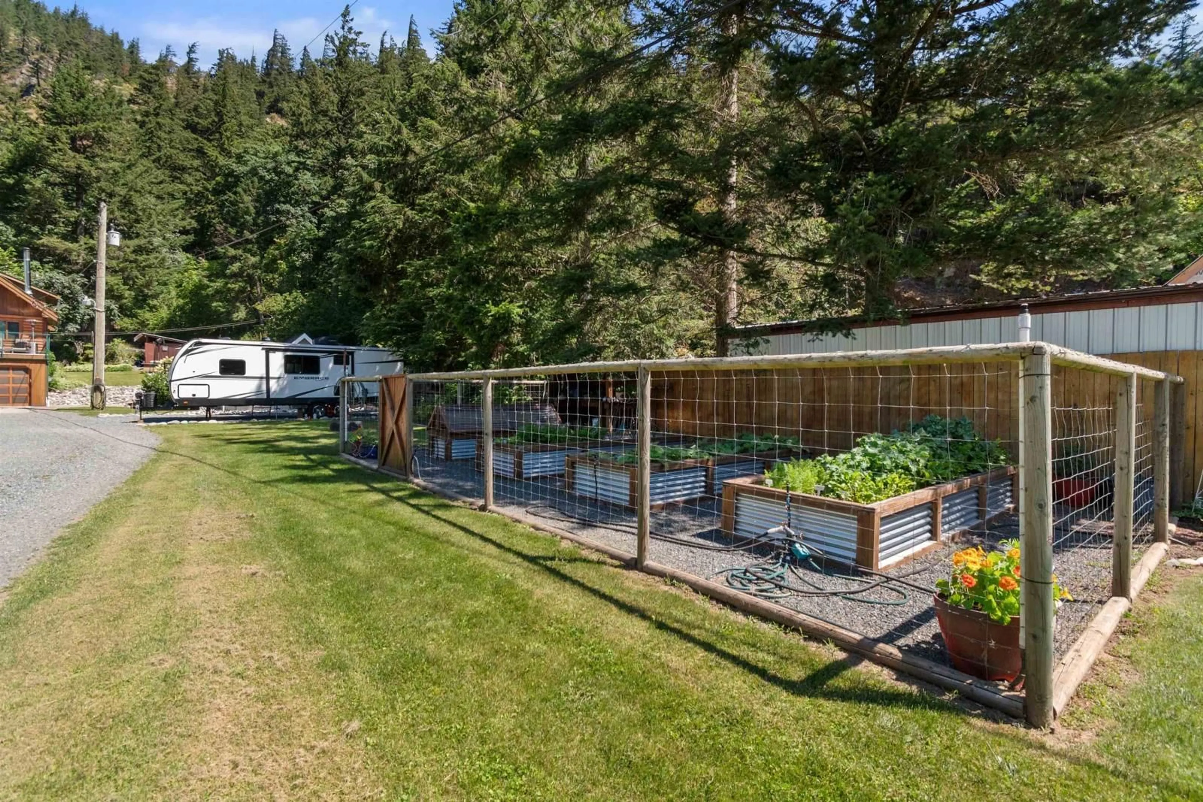 Patio, the fenced backyard for 20719 LANDSTROM ROAD, Hope British Columbia V0X1L3