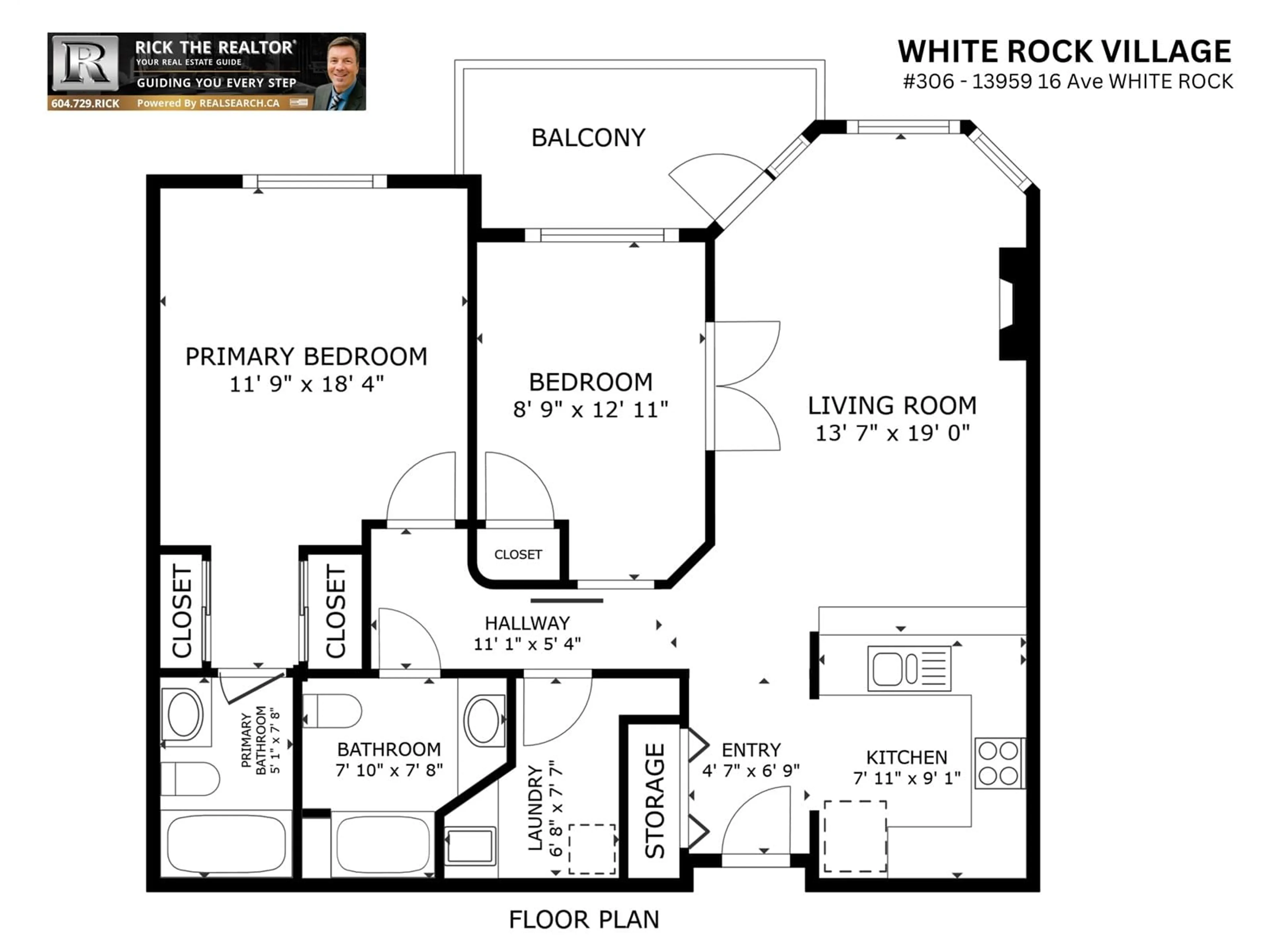 Floor plan for 306 13959 16 AVENUE, Surrey British Columbia V4A1P8