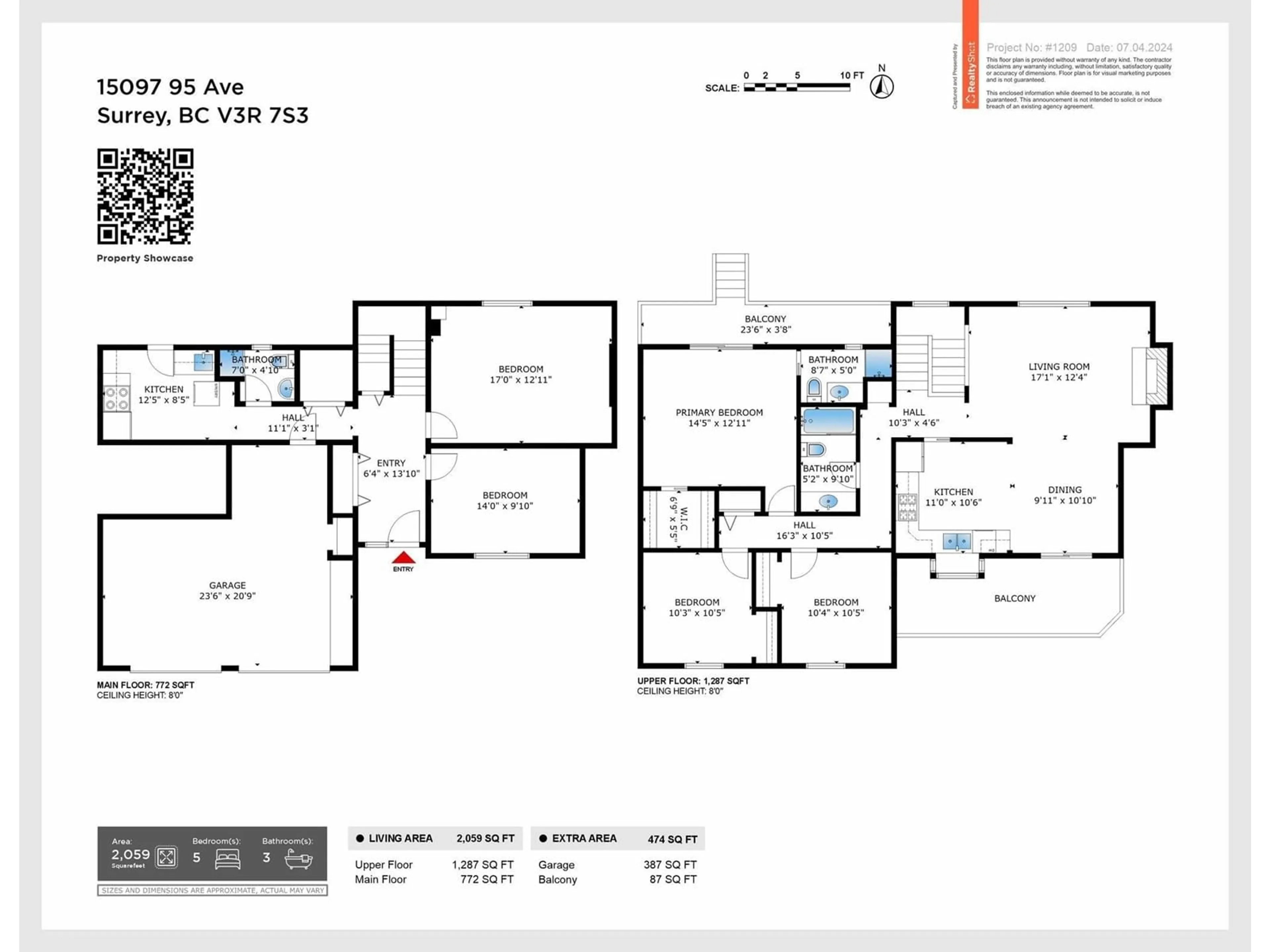 Floor plan for 15097 95 AVENUE, Surrey British Columbia V3V5W1