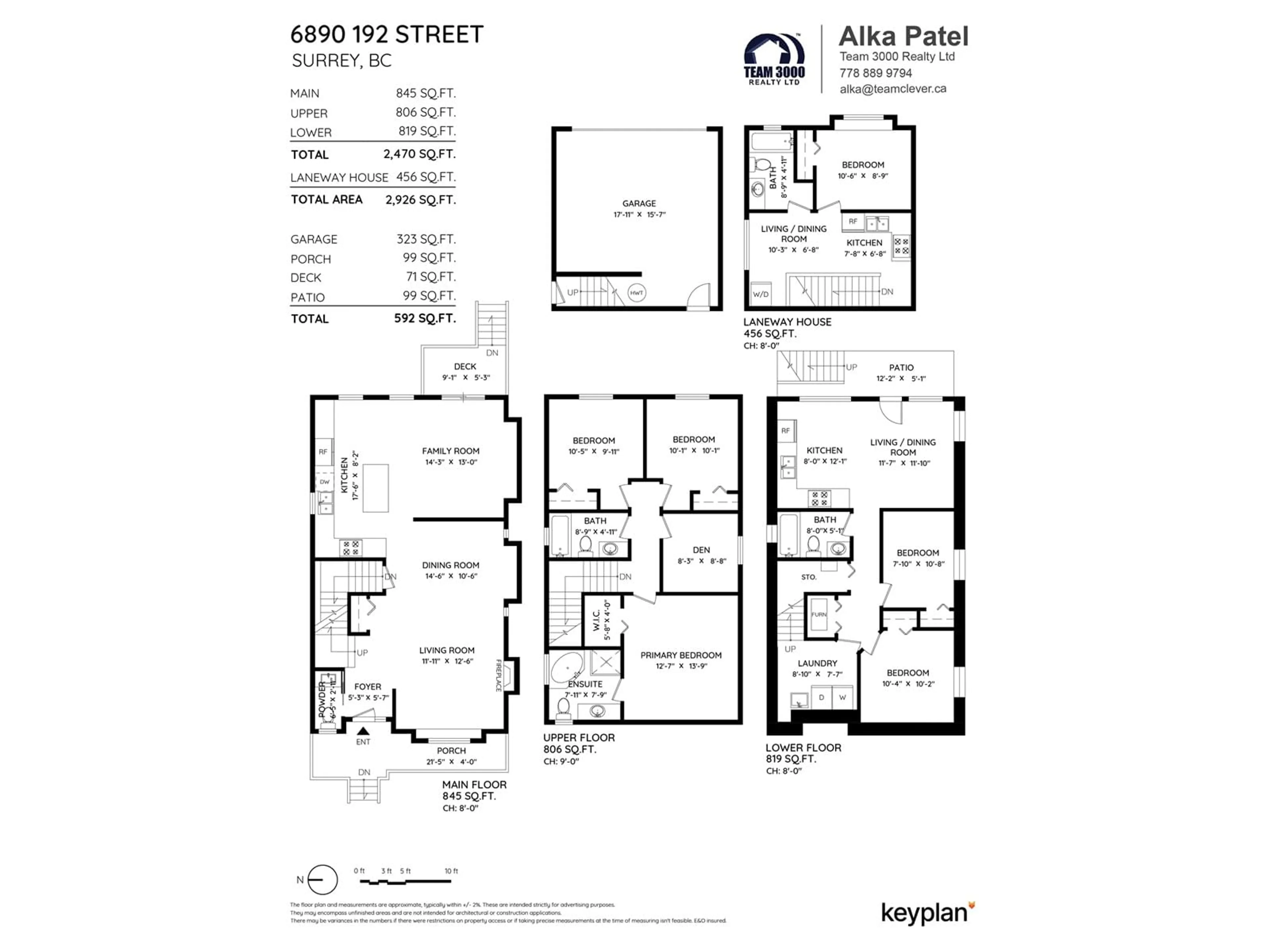 Floor plan for 6890 192 STREET, Surrey British Columbia V4N0B7