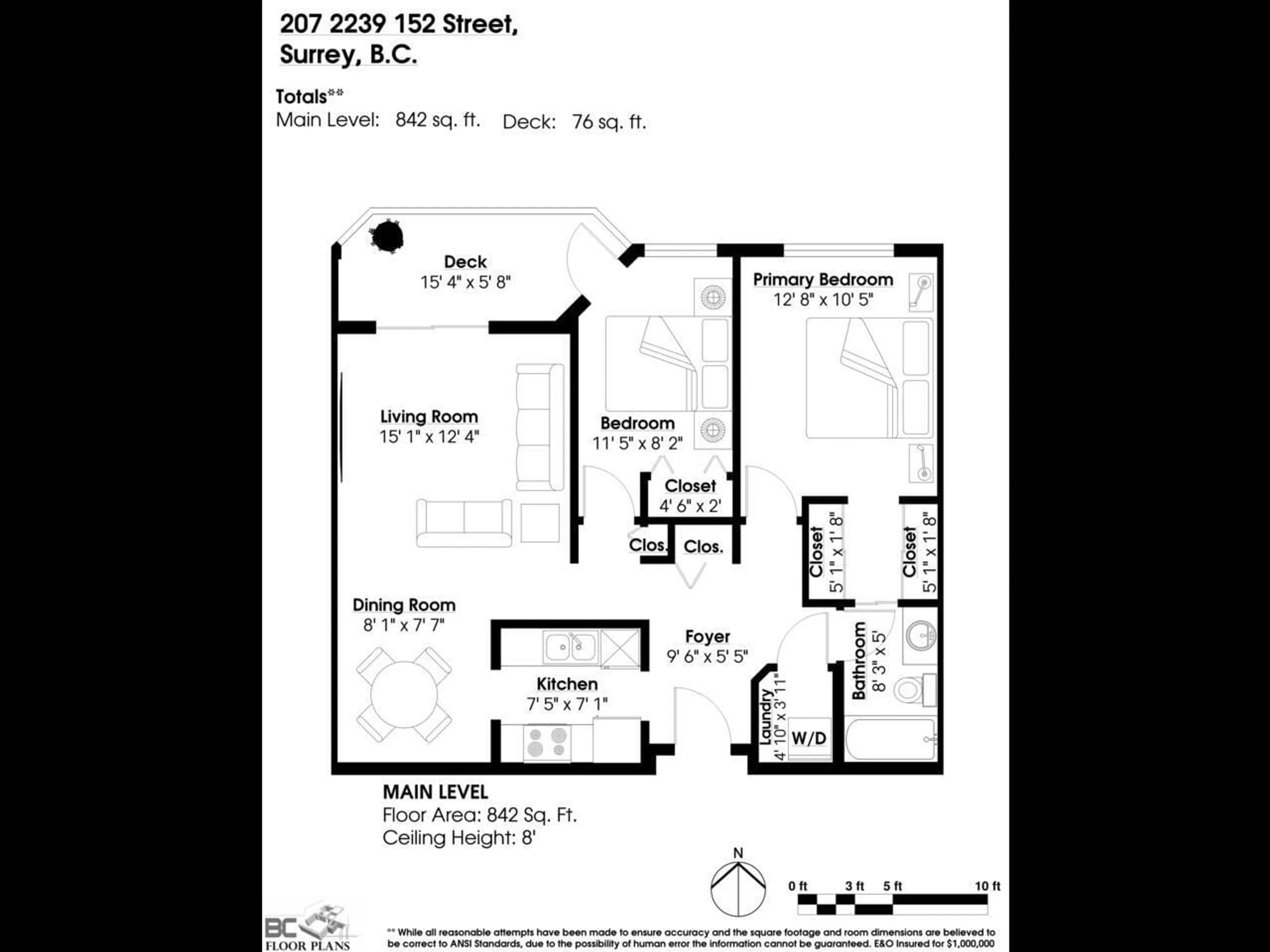 Floor plan for 207 2239 152 STREET, Surrey British Columbia V4A4P1