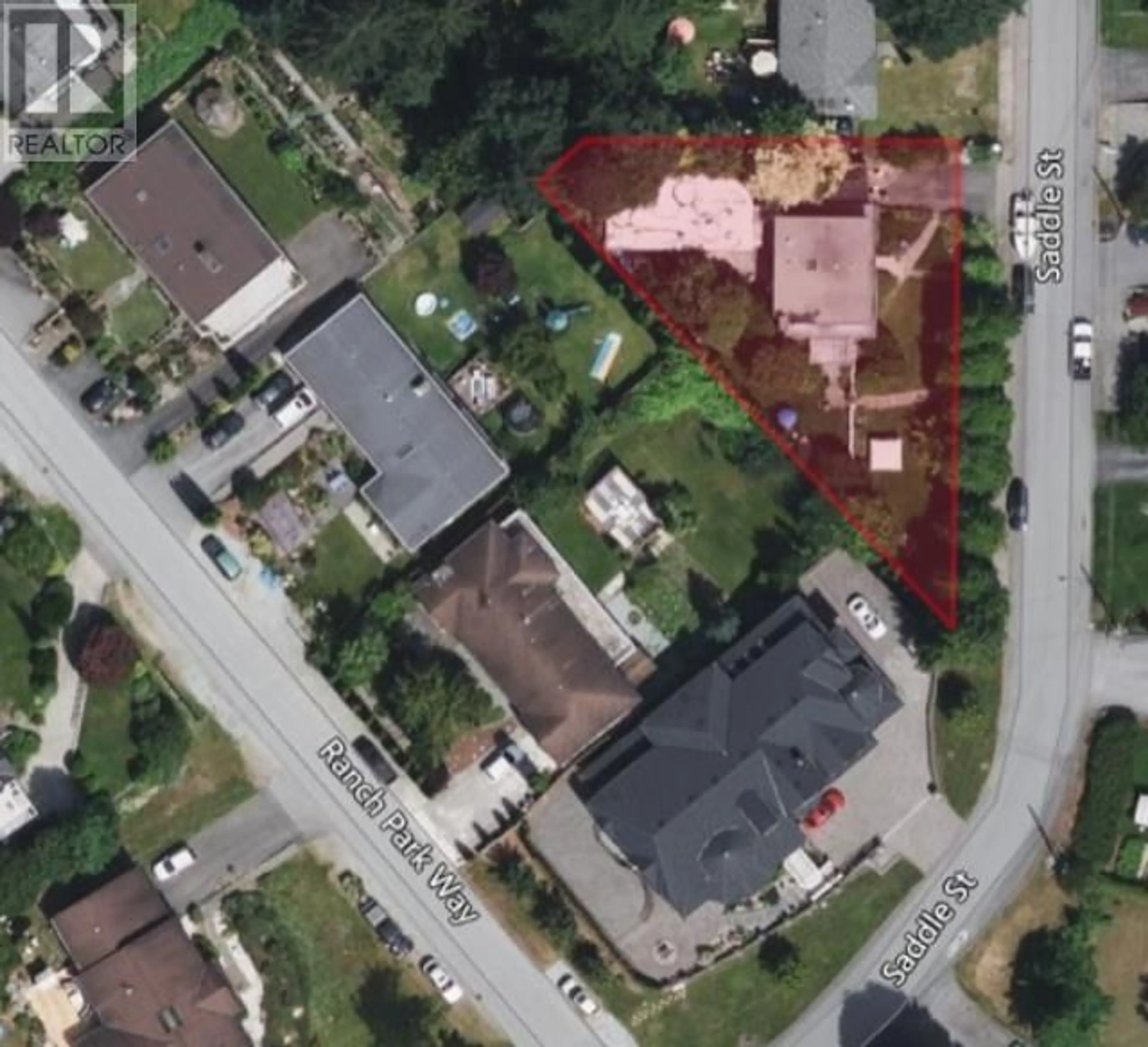 A pic from outside/outdoor area/front of a property/back of a property/a pic from drone, street for 970 SADDLE STREET, Coquitlam British Columbia V3C3N5
