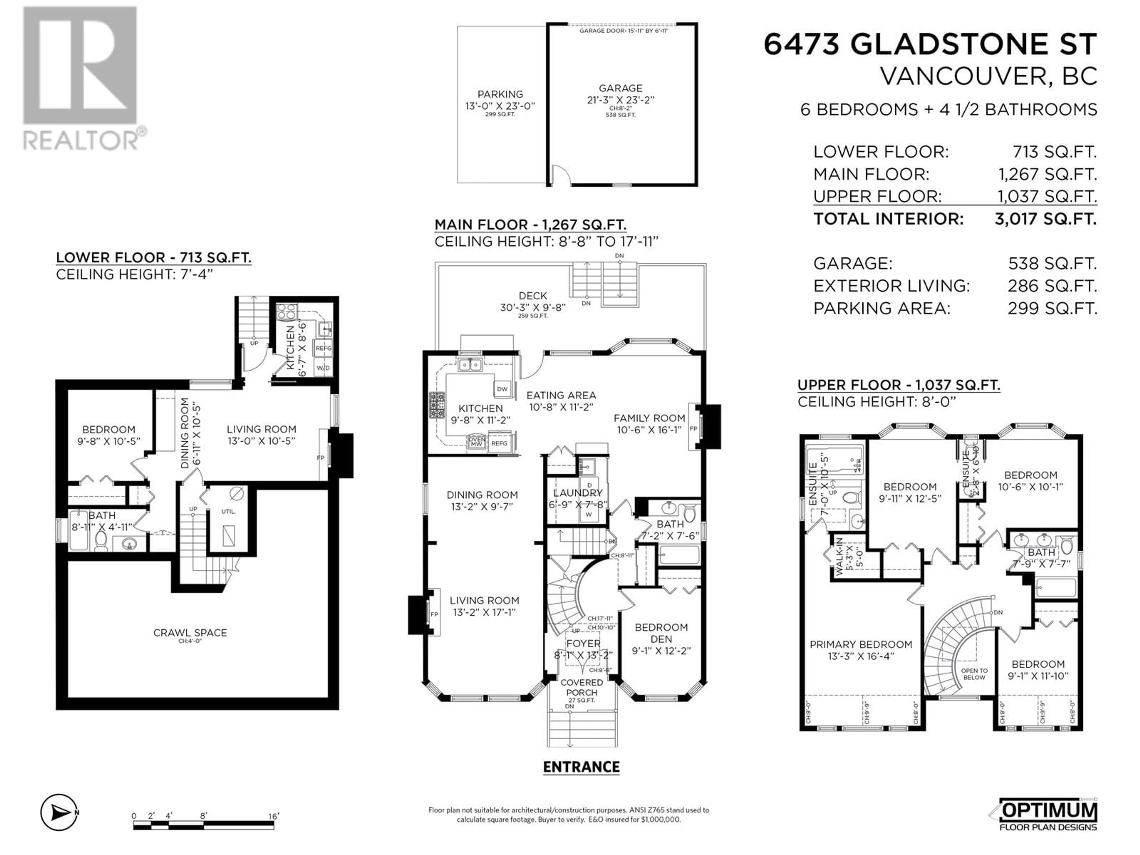 Floor plan for 6473 GLADSTONE STREET, Vancouver British Columbia V5P4E4