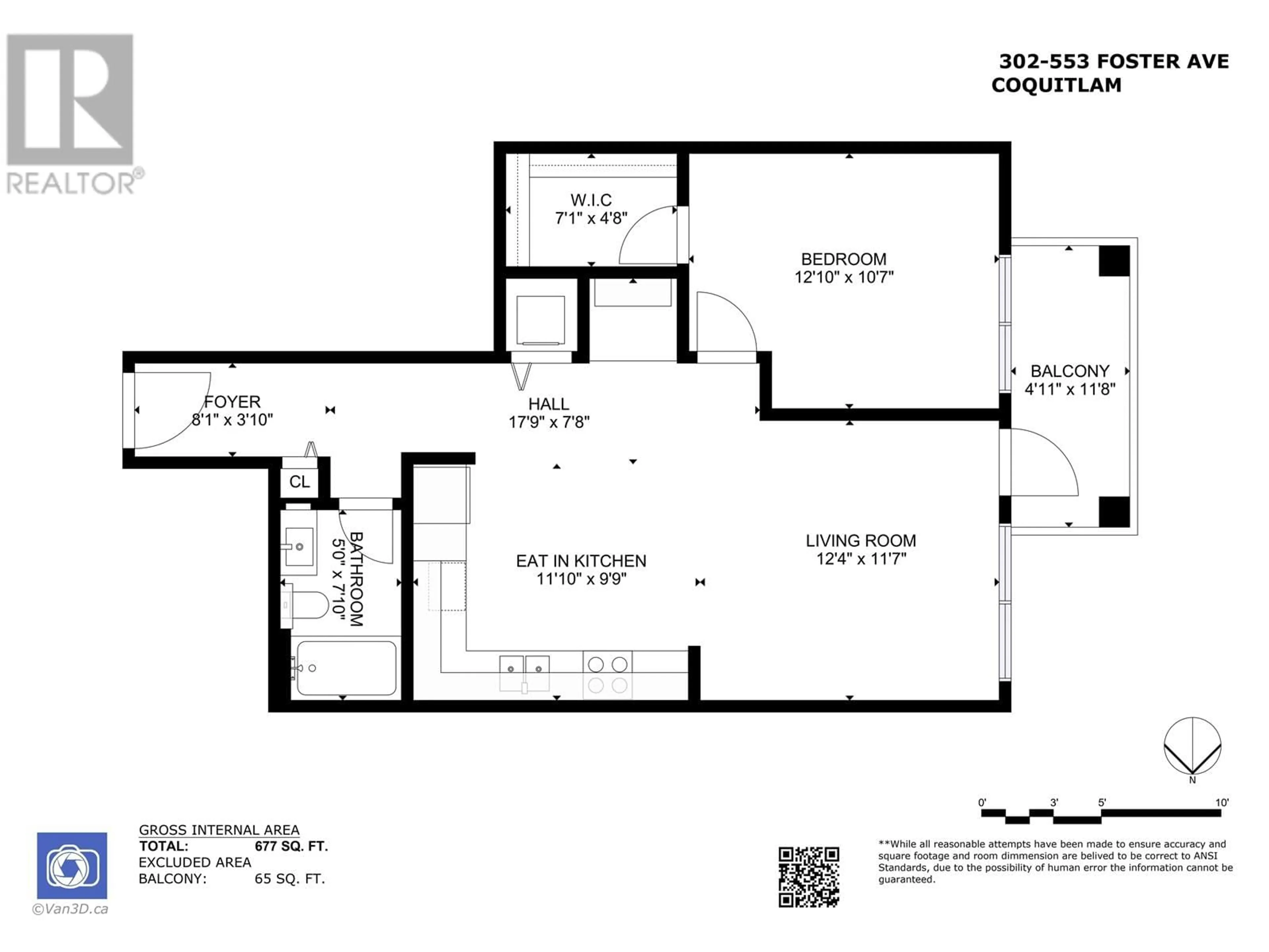 Floor plan for 302 553 FOSTER AVENUE, Coquitlam British Columbia V3J0B5