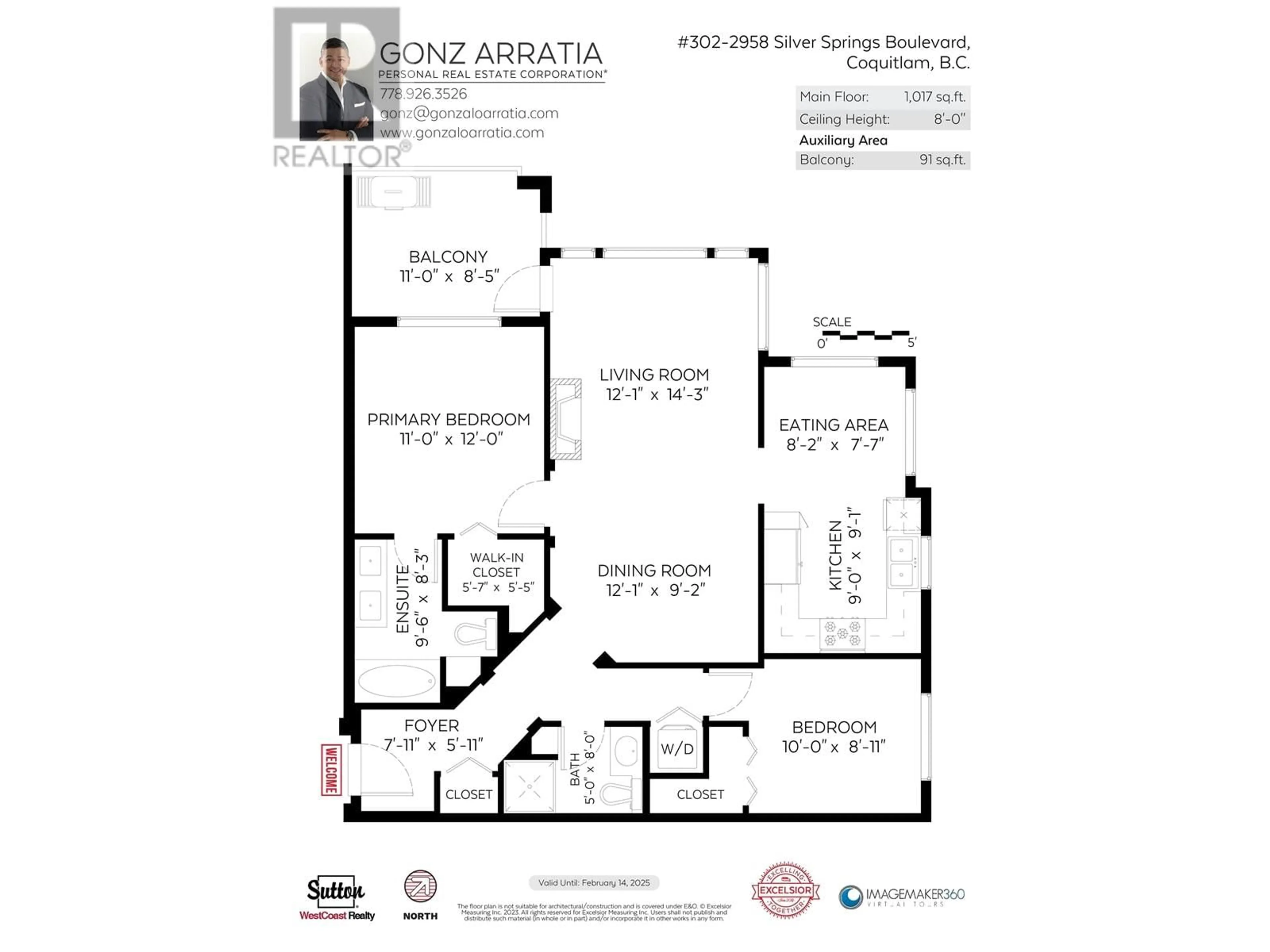 Floor plan for 302 2958 SILVER SPRINGS BOULEVARD, Coquitlam British Columbia V3E3R9