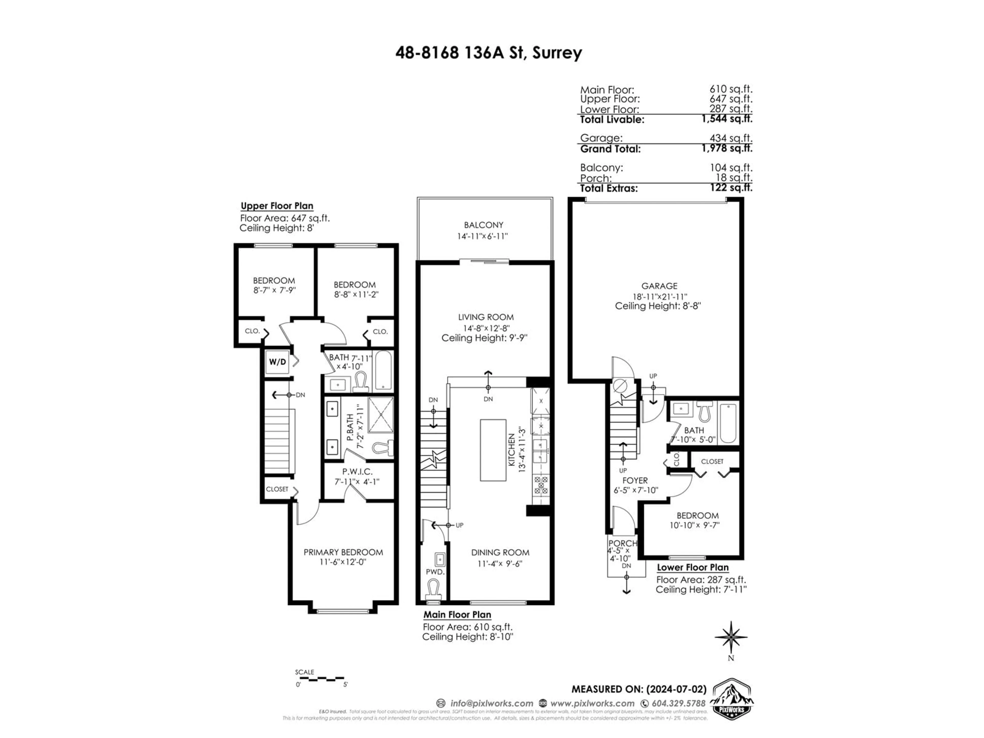 Floor plan for 48 8168 136A STREET, Surrey British Columbia V3W2Z6