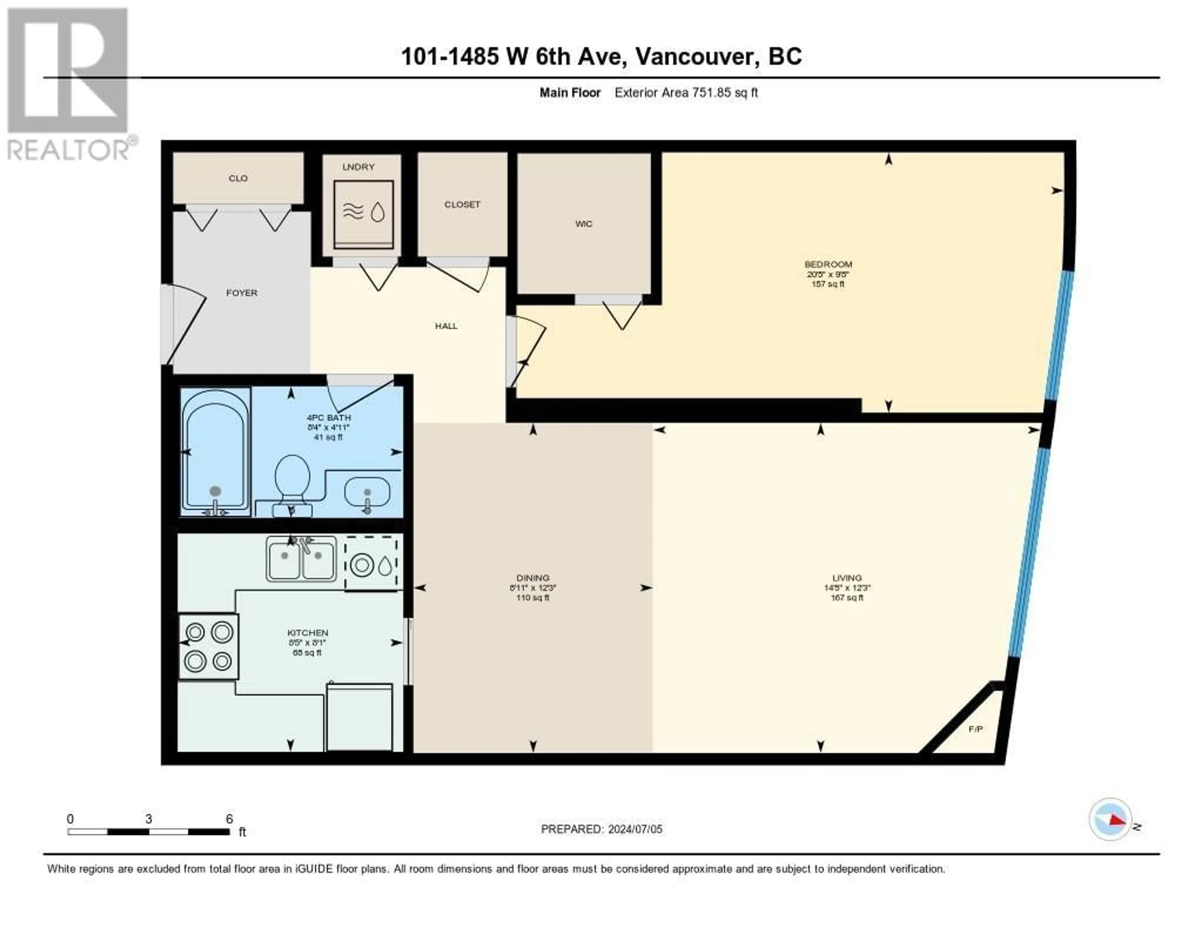 Floor plan for 101 1485 W 6TH AVENUE, Vancouver British Columbia V6H4G1