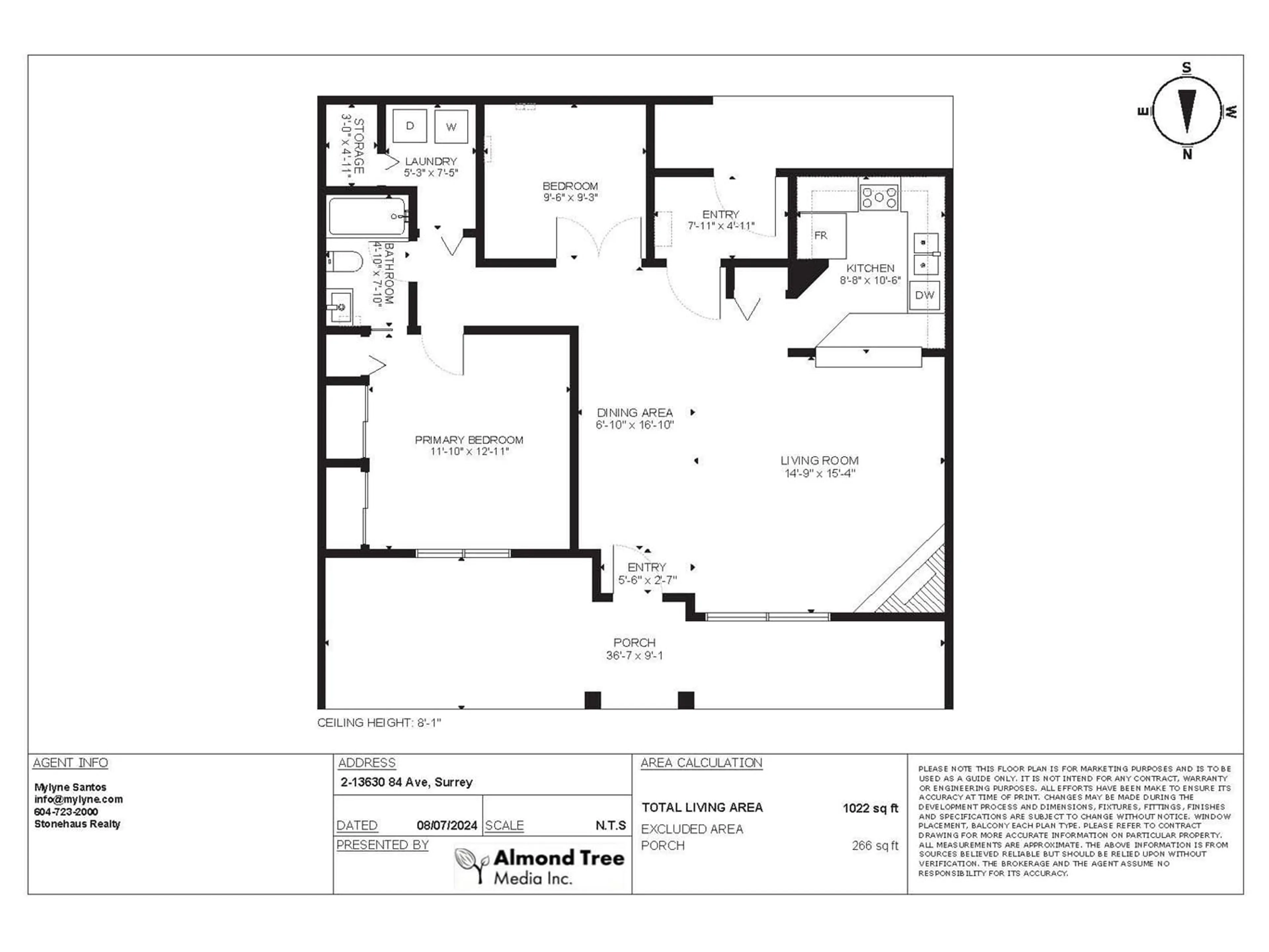 Floor plan for 2 13630 84 AVENUE, Surrey British Columbia V3W0T6
