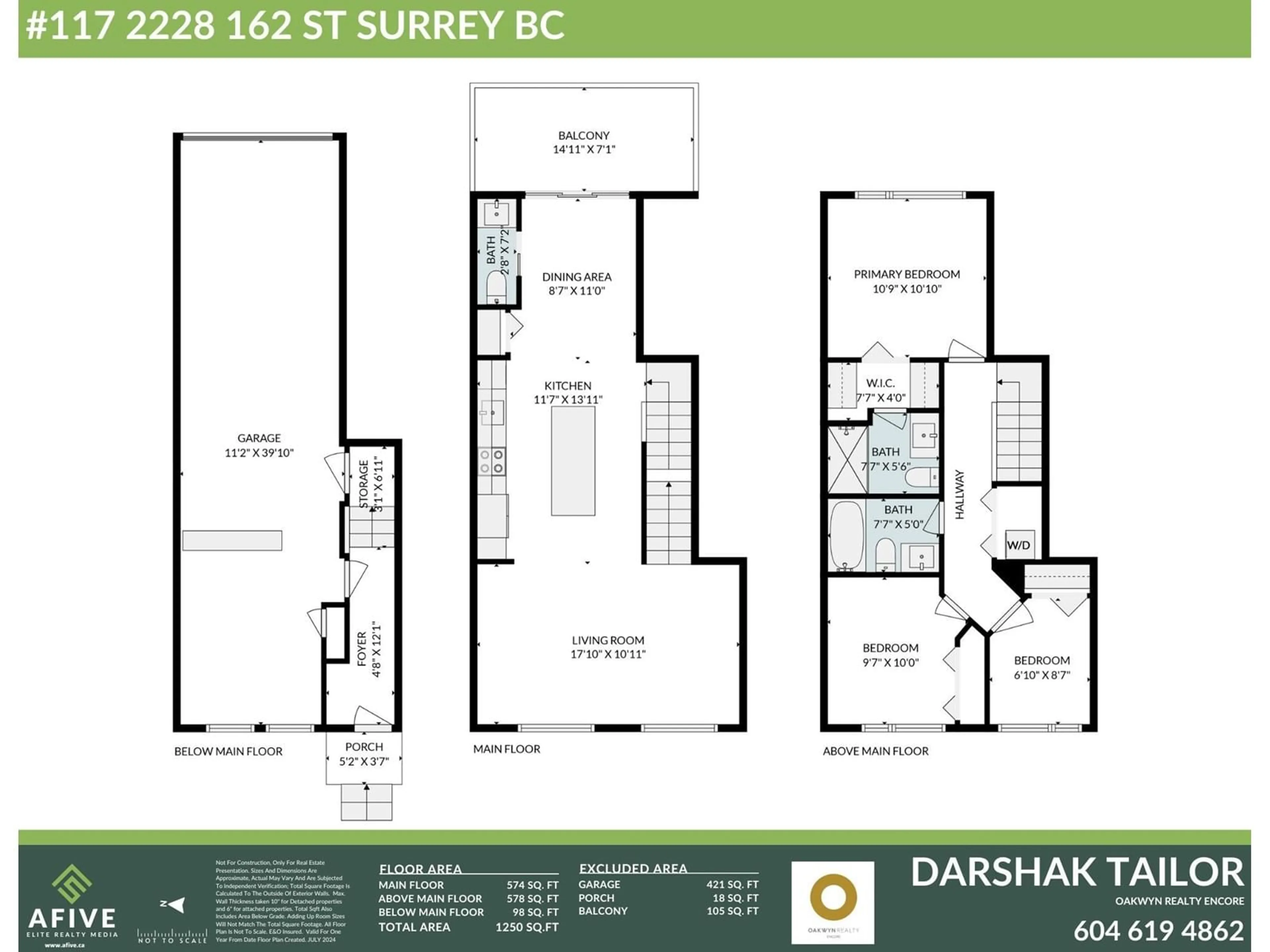 Floor plan for 117 2228 162 STREET, Surrey British Columbia V3Z6P4