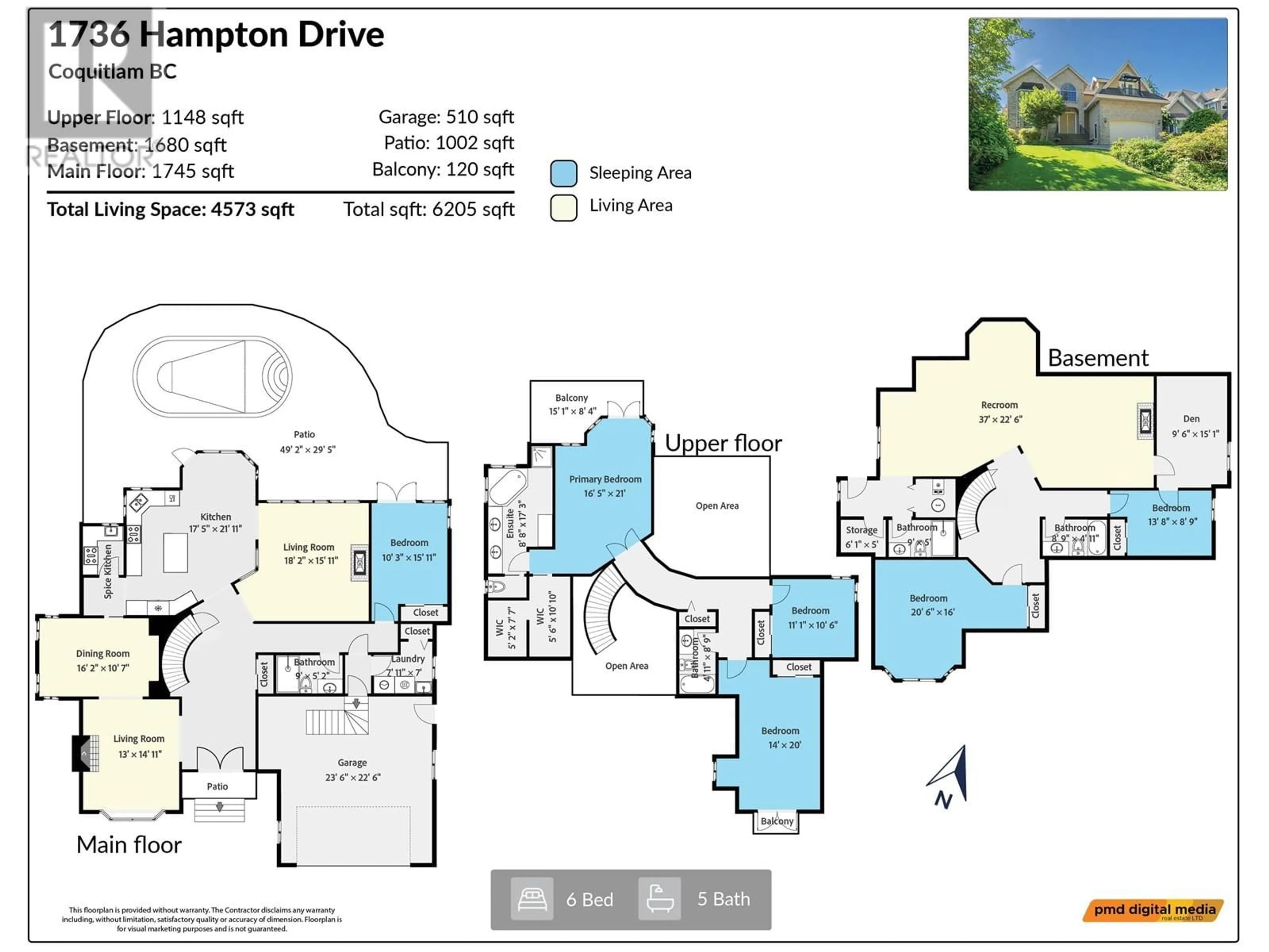 Floor plan for 1736 HAMPTON DRIVE, Coquitlam British Columbia V3E3E1