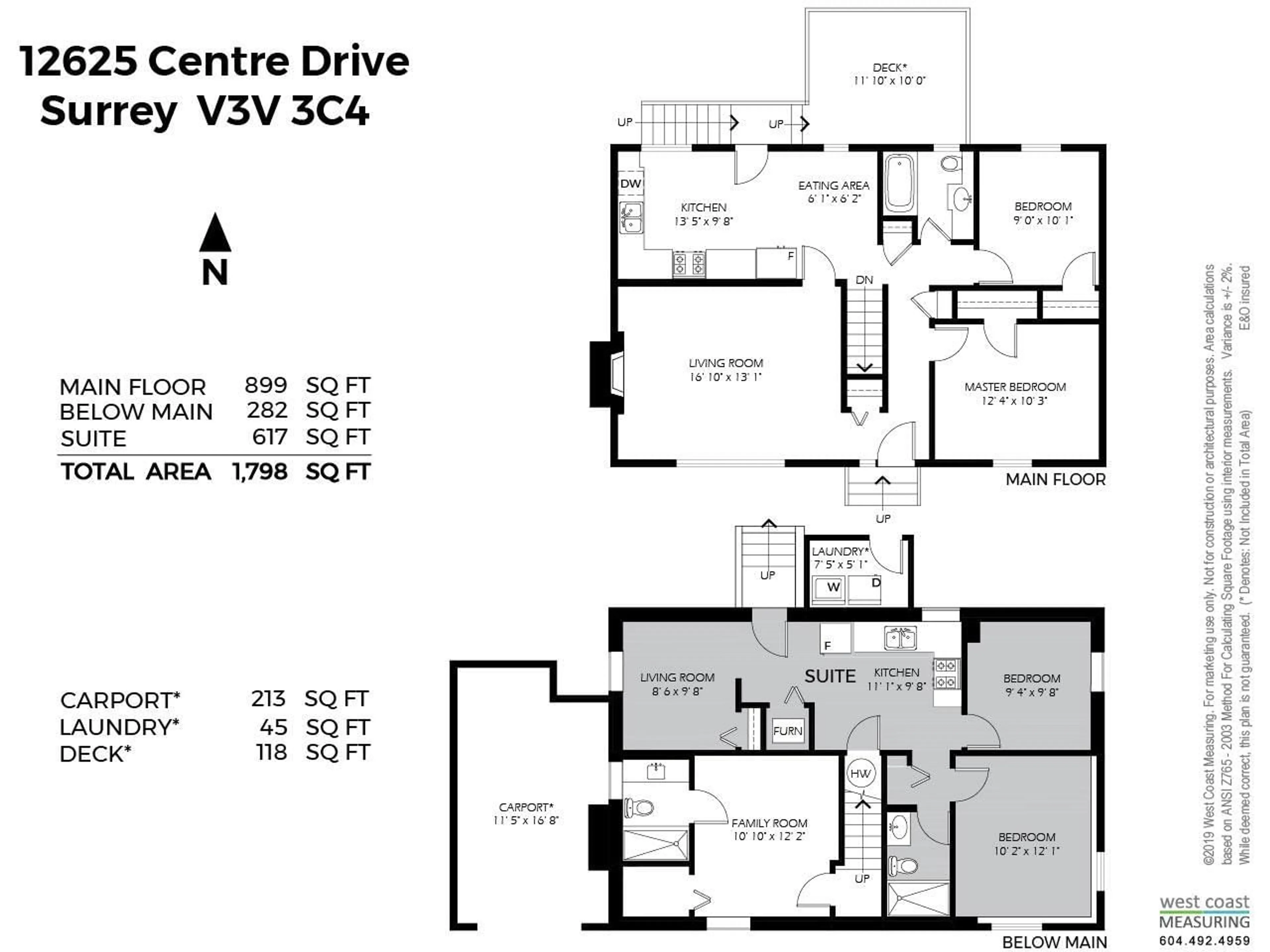 Floor plan for 12625 CENTRE DRIVE, Surrey British Columbia V3V3C4