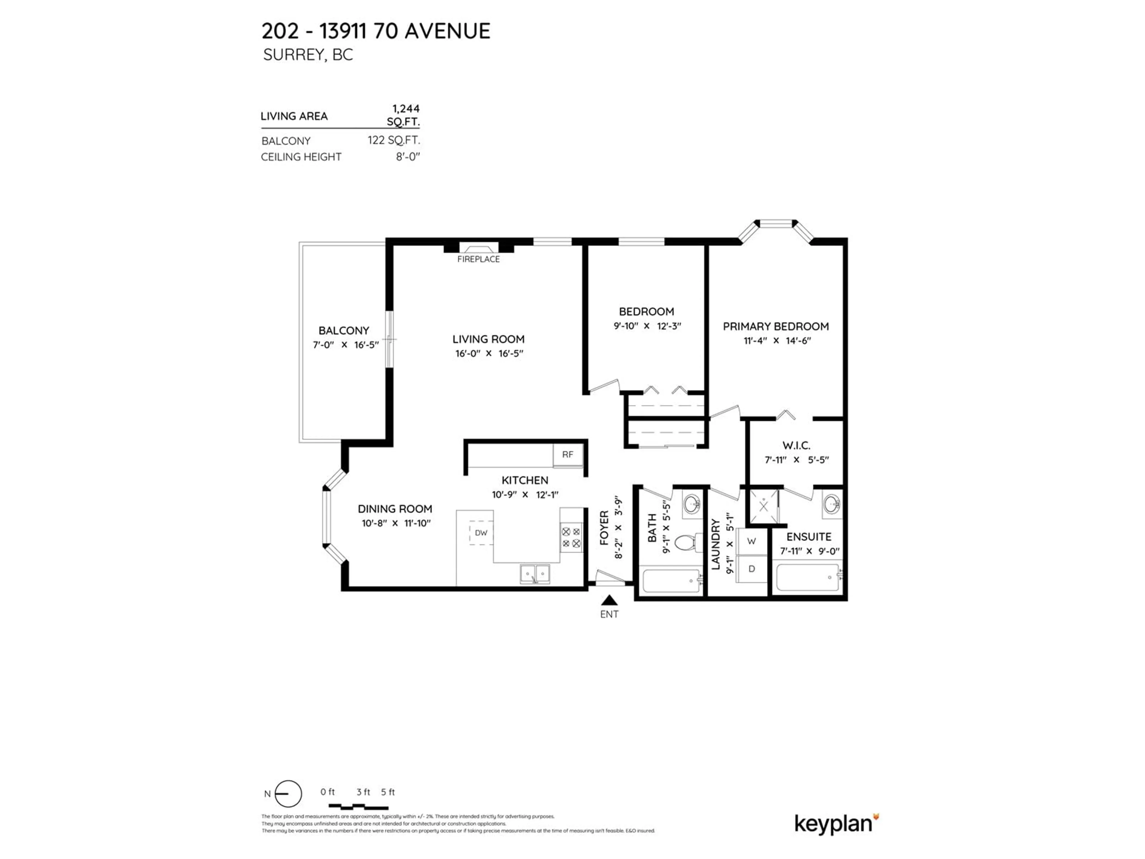 Floor plan for 202 13911 70 AVENUE, Surrey British Columbia V3W6B4