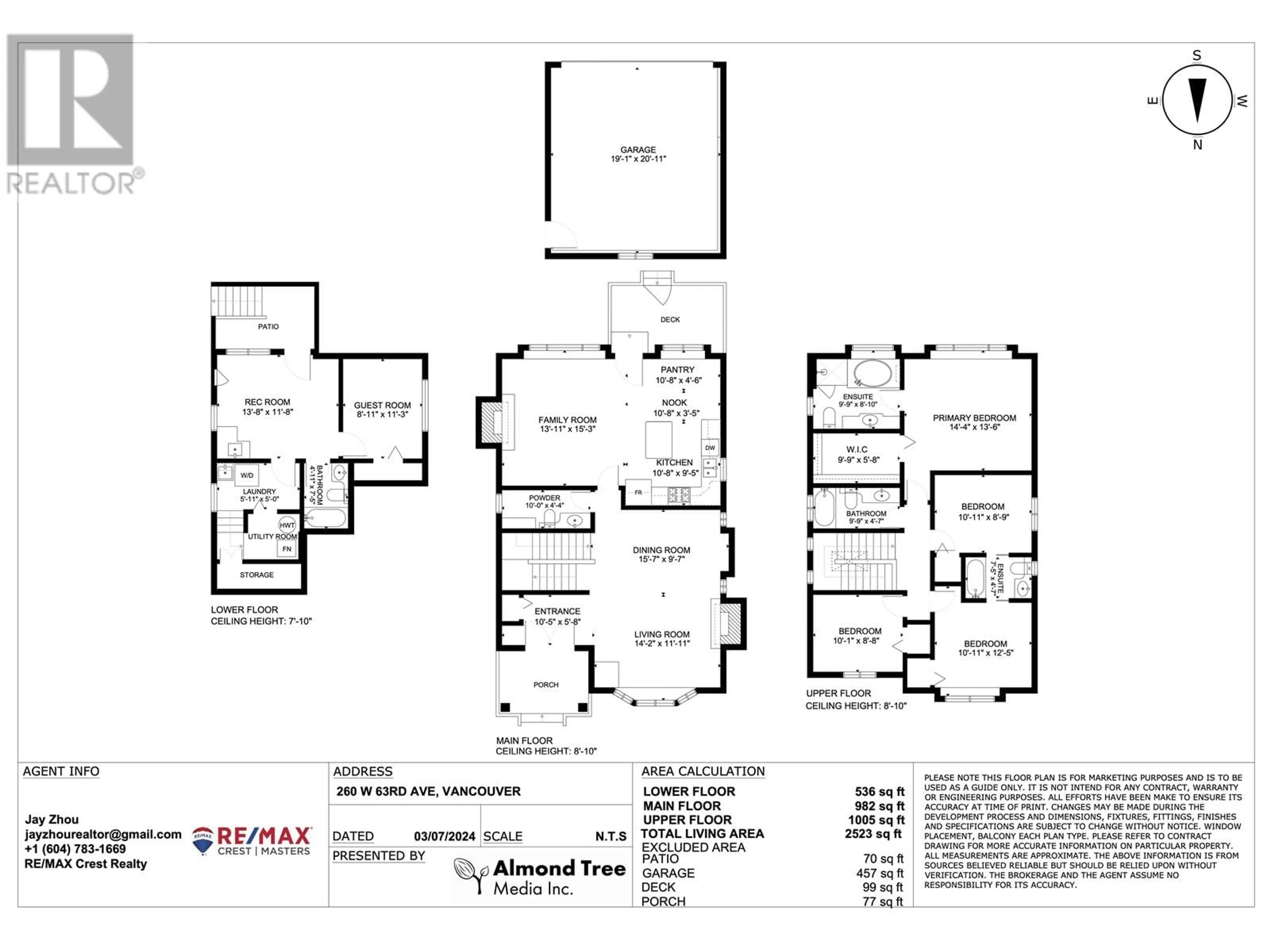 Floor plan for 260 W 63RD AVENUE, Vancouver British Columbia V5X2H8