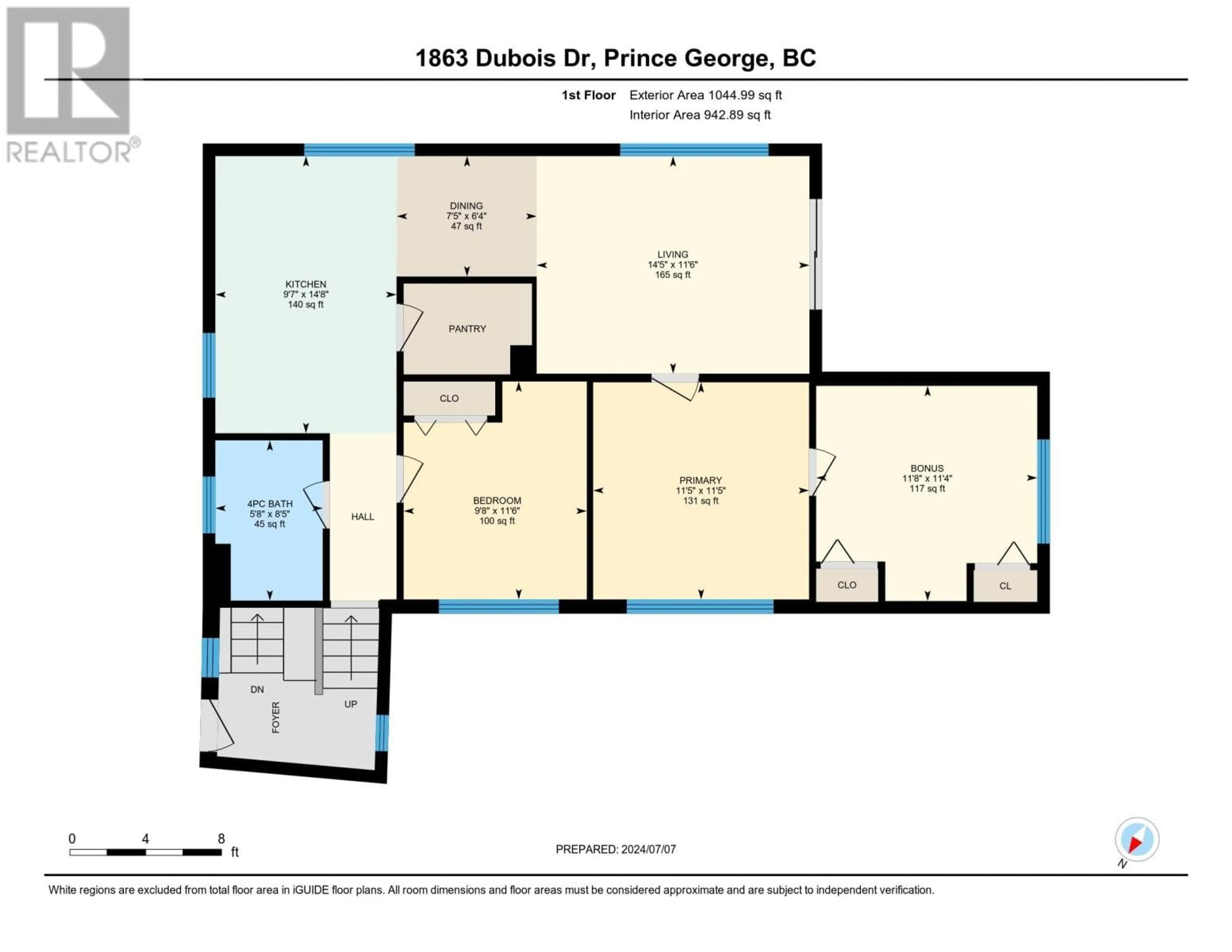 Floor plan for 1863 DUBOIS DRIVE, Prince George British Columbia V2K1L9