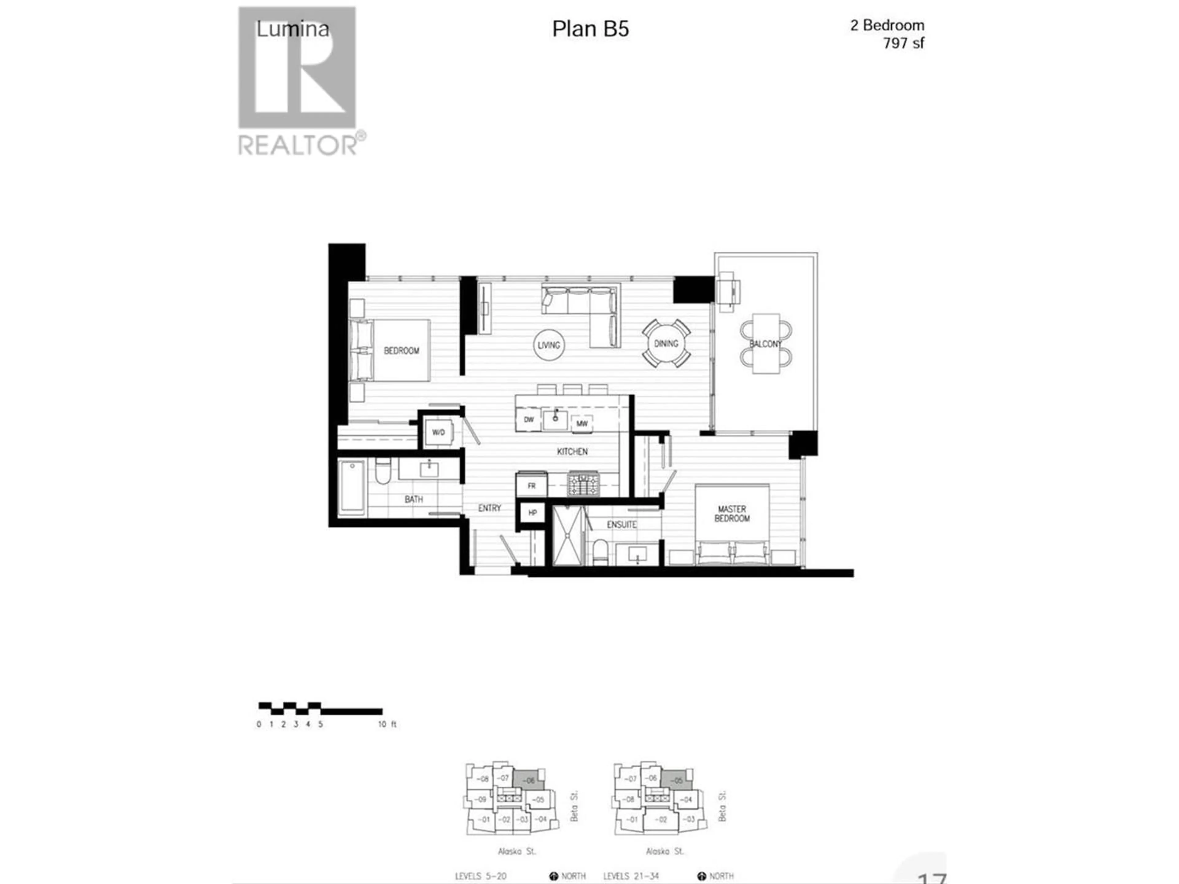 Floor plan for 2805 - 2311 BETA AVENUE, Burnaby British Columbia V5C0M1