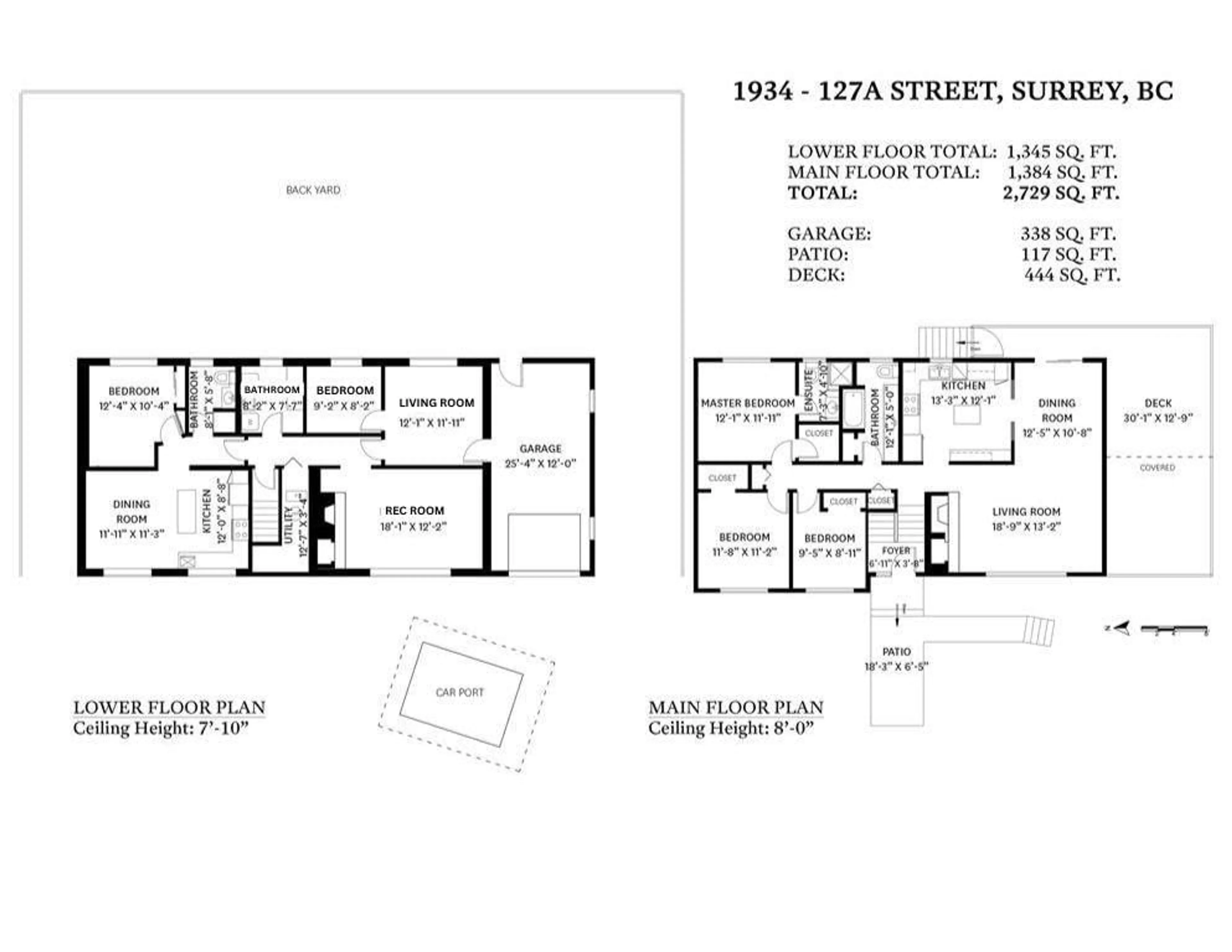 Floor plan for 1934 127A STREET, Surrey British Columbia V4A3S7
