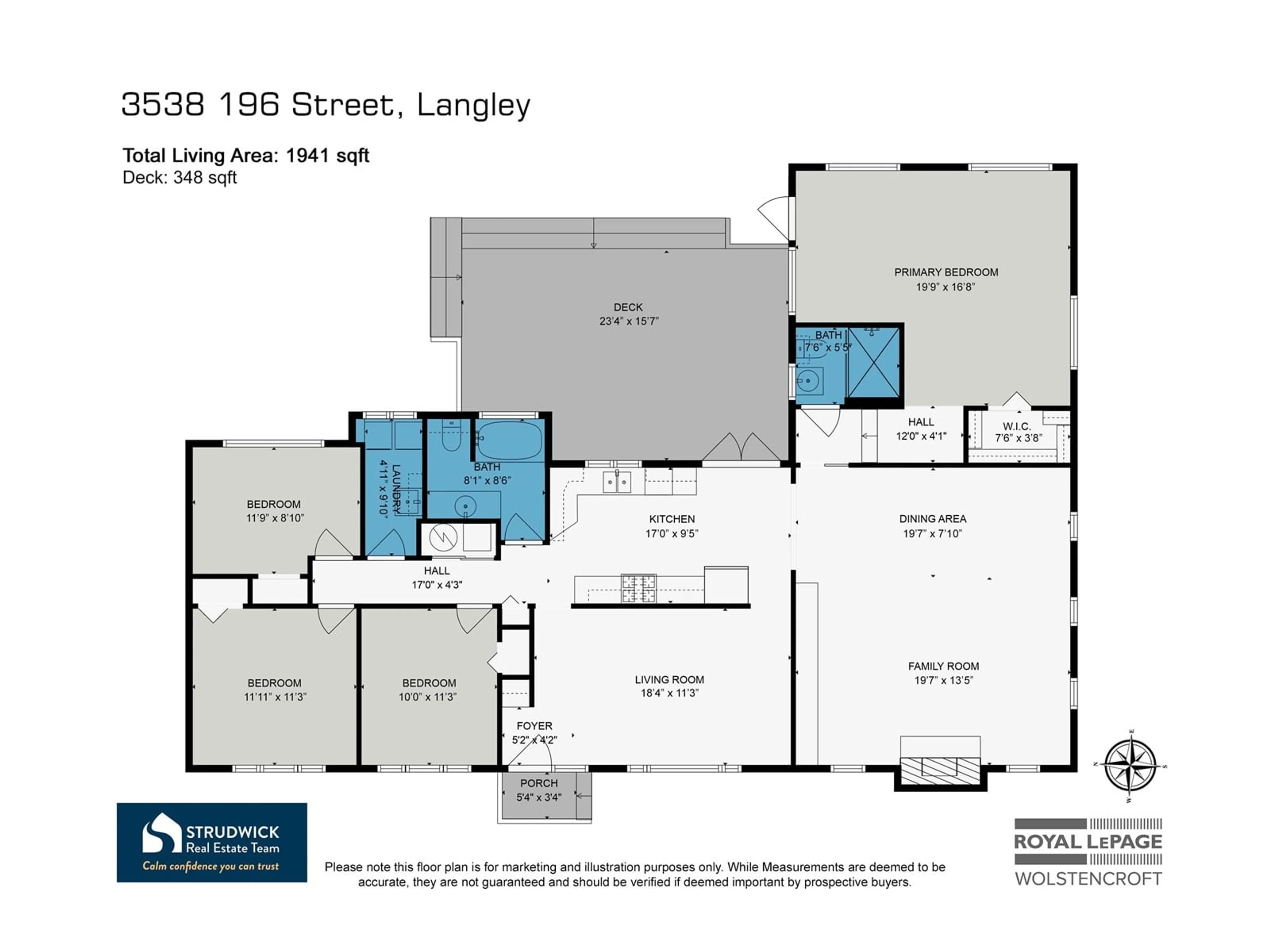 Floor plan for 3538 196 STREET, Langley British Columbia V3A4T7