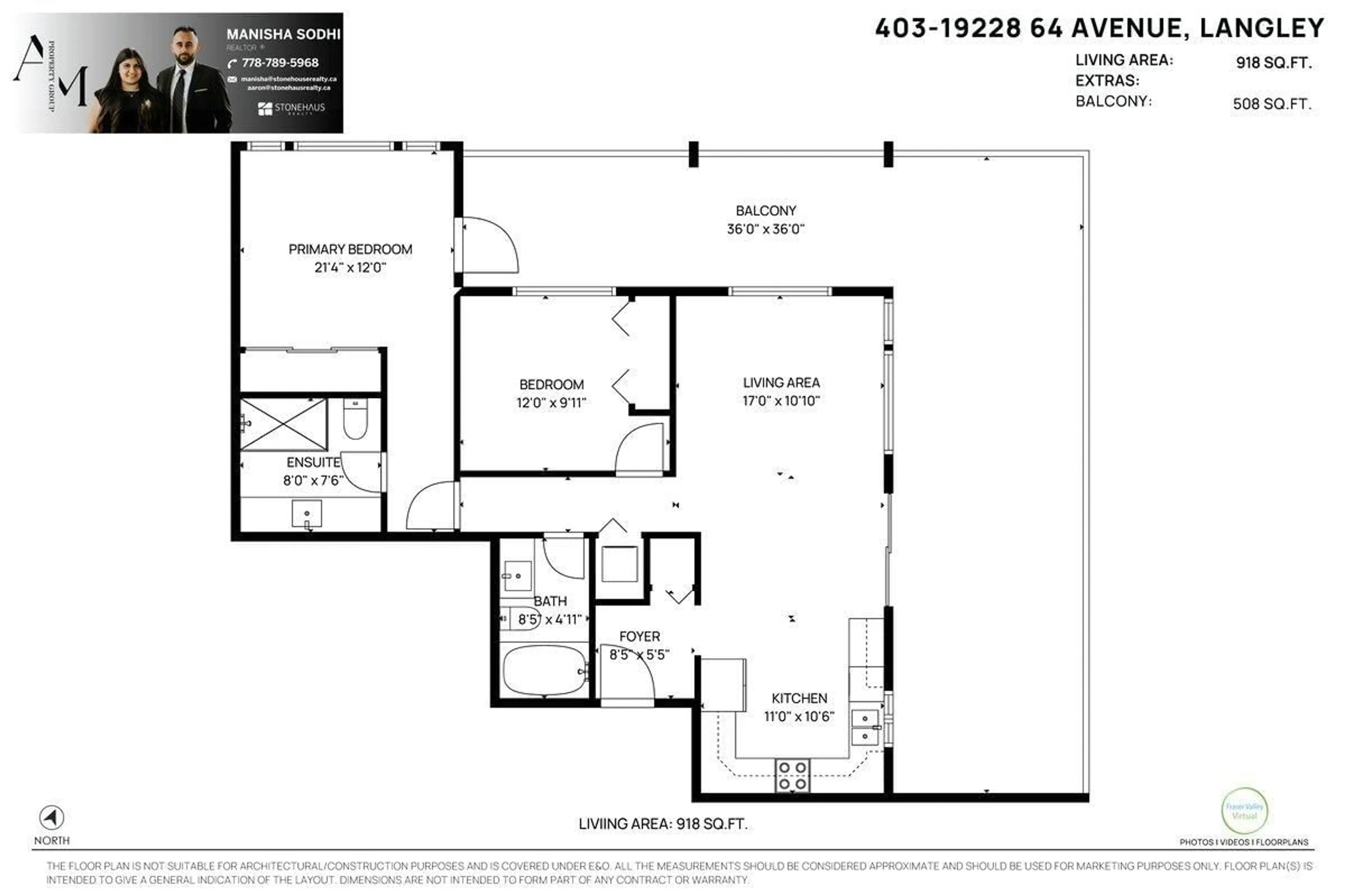 Floor plan for 403 19228 64 AVENUE, Surrey British Columbia V3S7C9