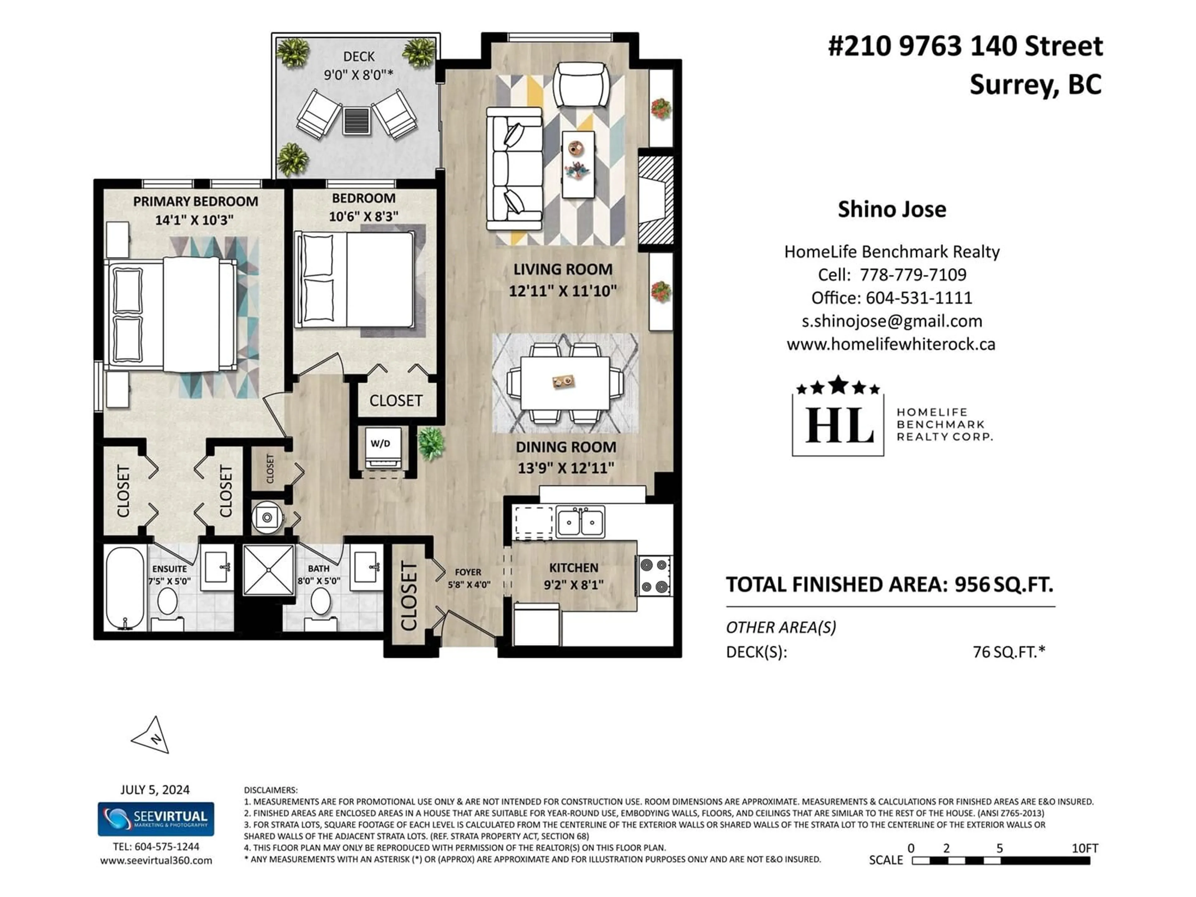 Floor plan for 210 9763 140 STREET, Surrey British Columbia V3T4M4