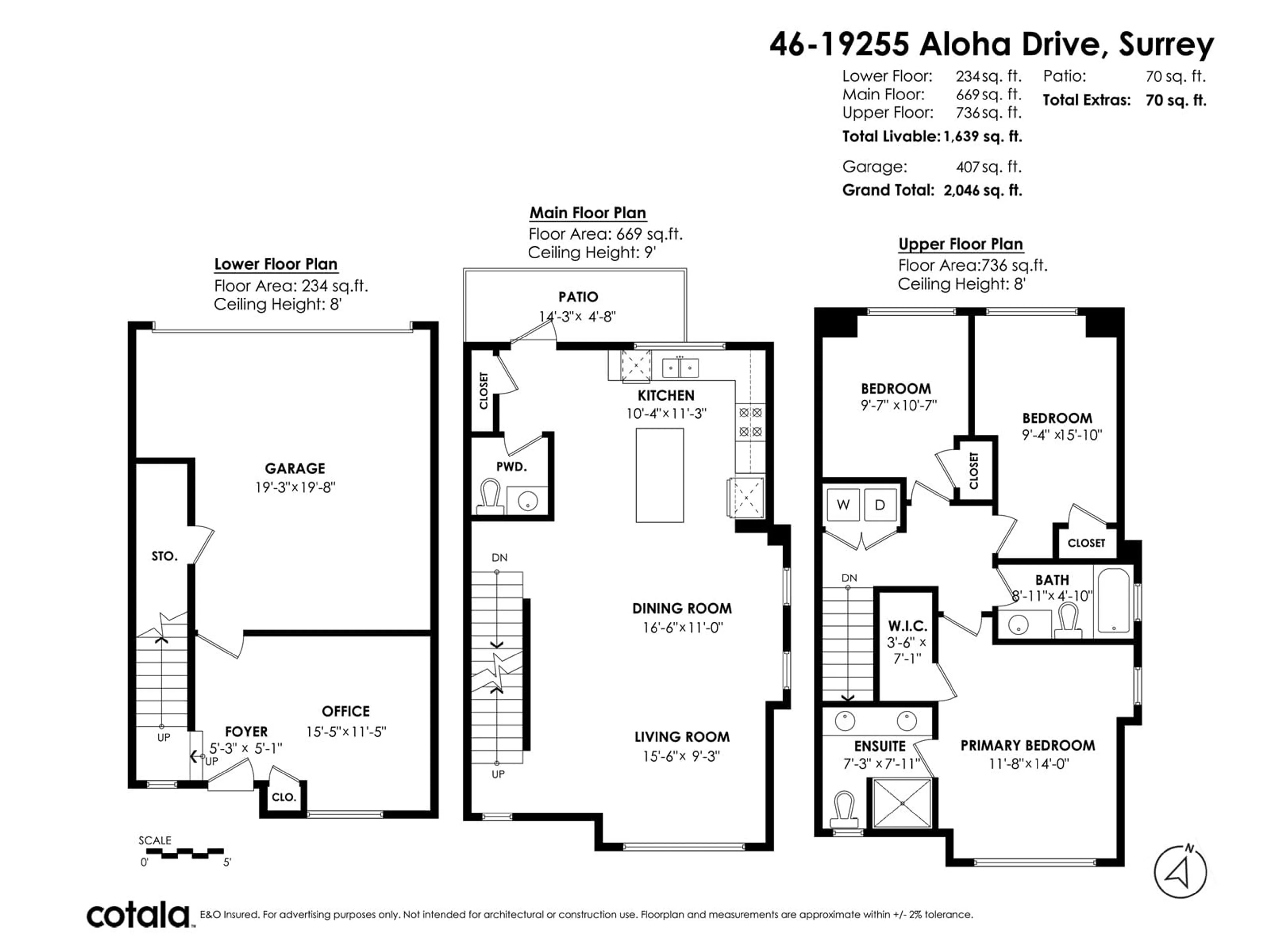 Floor plan for 46 19255 ALOHA DRIVE, Surrey British Columbia V4N6T8