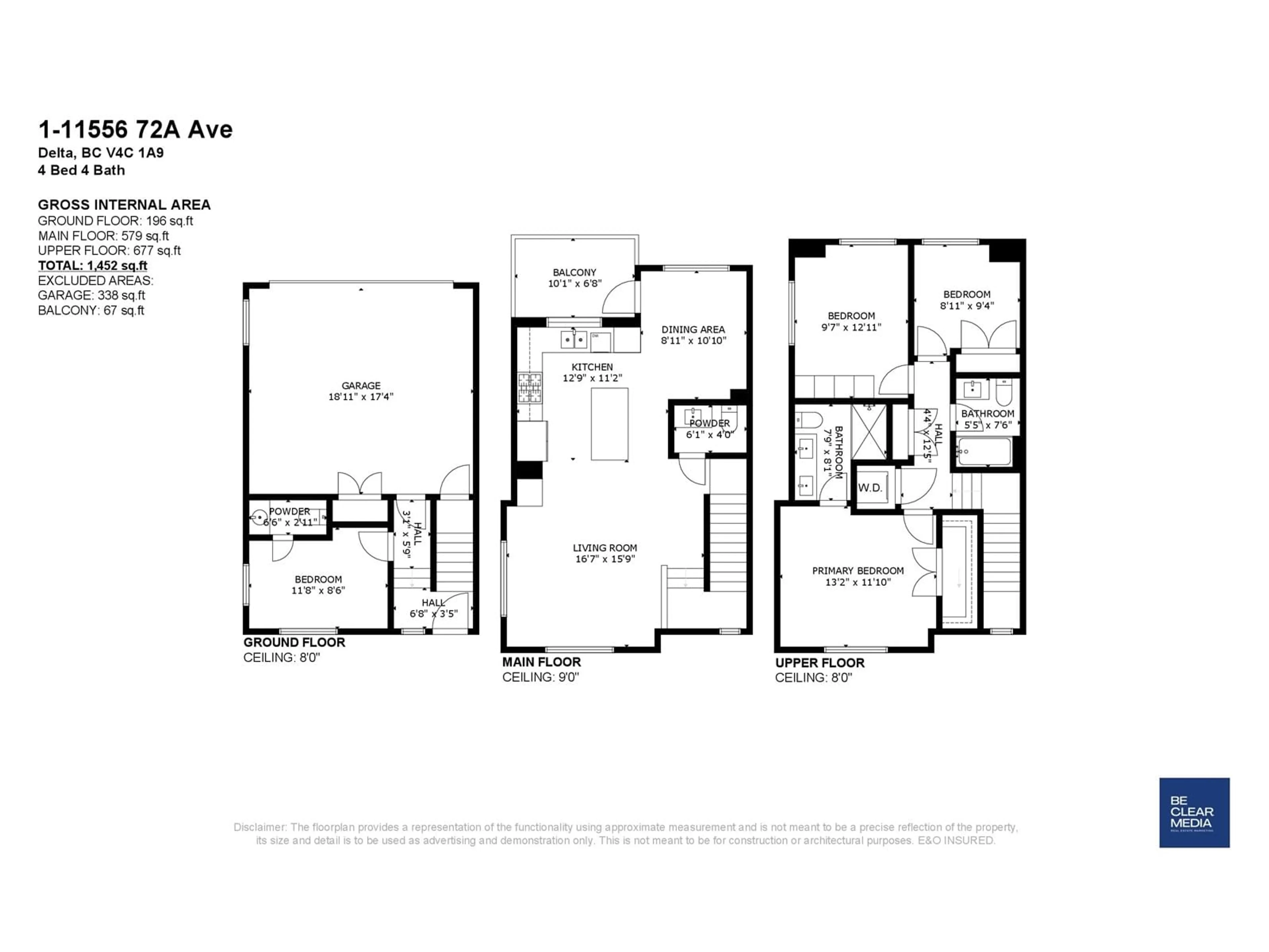 Floor plan for 1 11556 72A AVENUE, Delta British Columbia V4C1A9