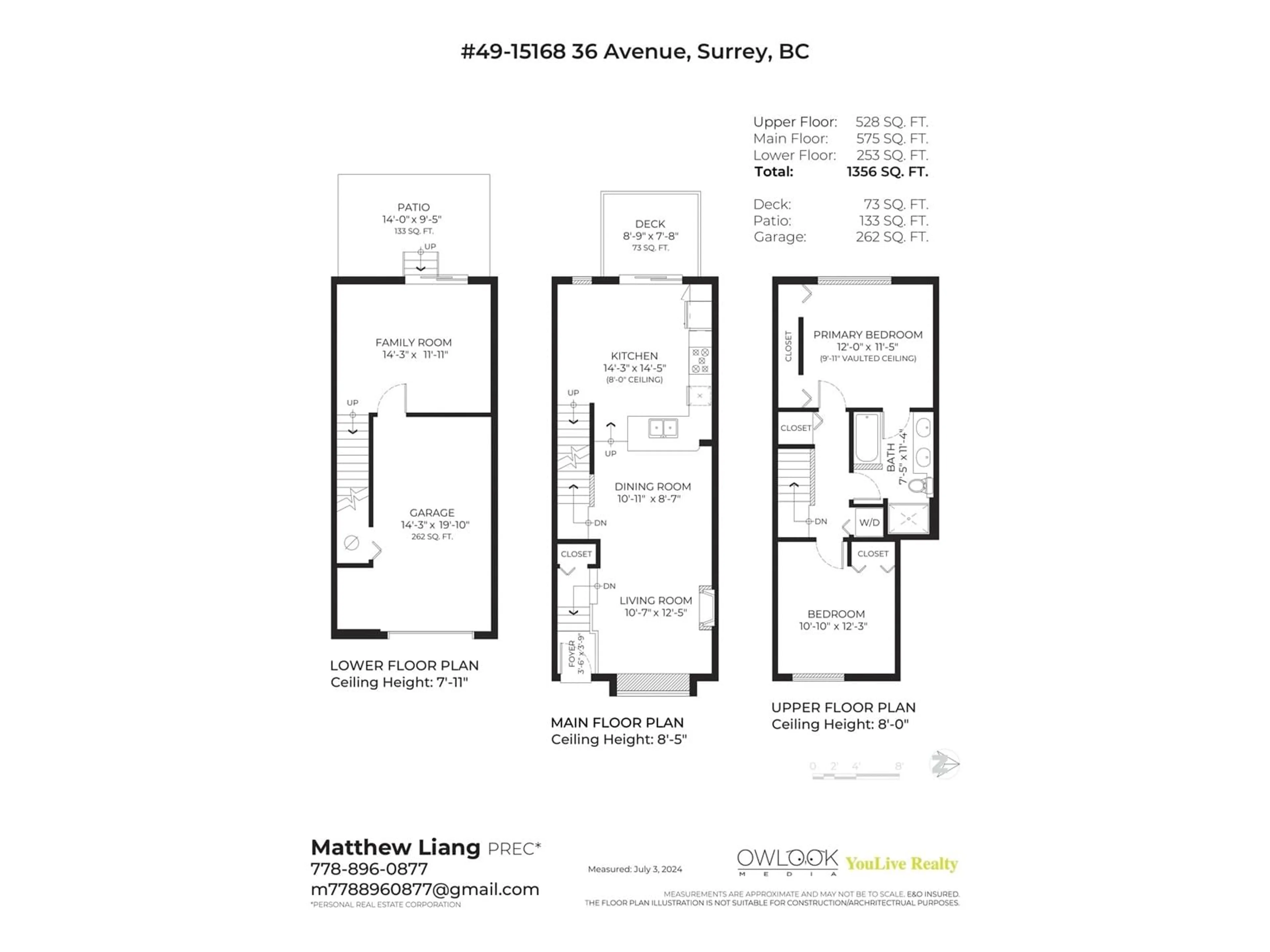 Floor plan for 49 15168 36 AVENUE, Surrey British Columbia V3Z0Z6