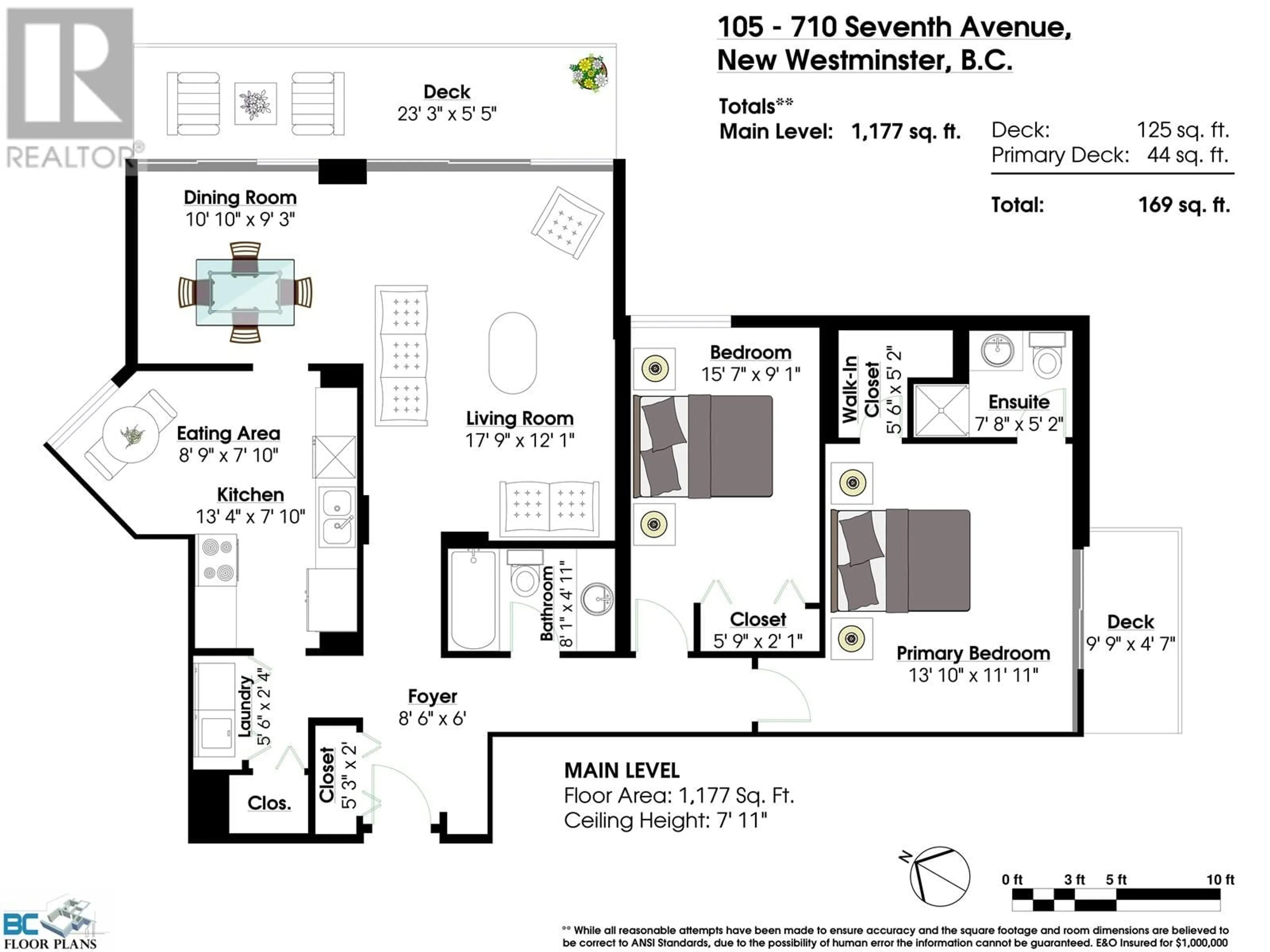 Floor plan for 105 710 SEVENTH AVENUE, New Westminster British Columbia V3M5V3