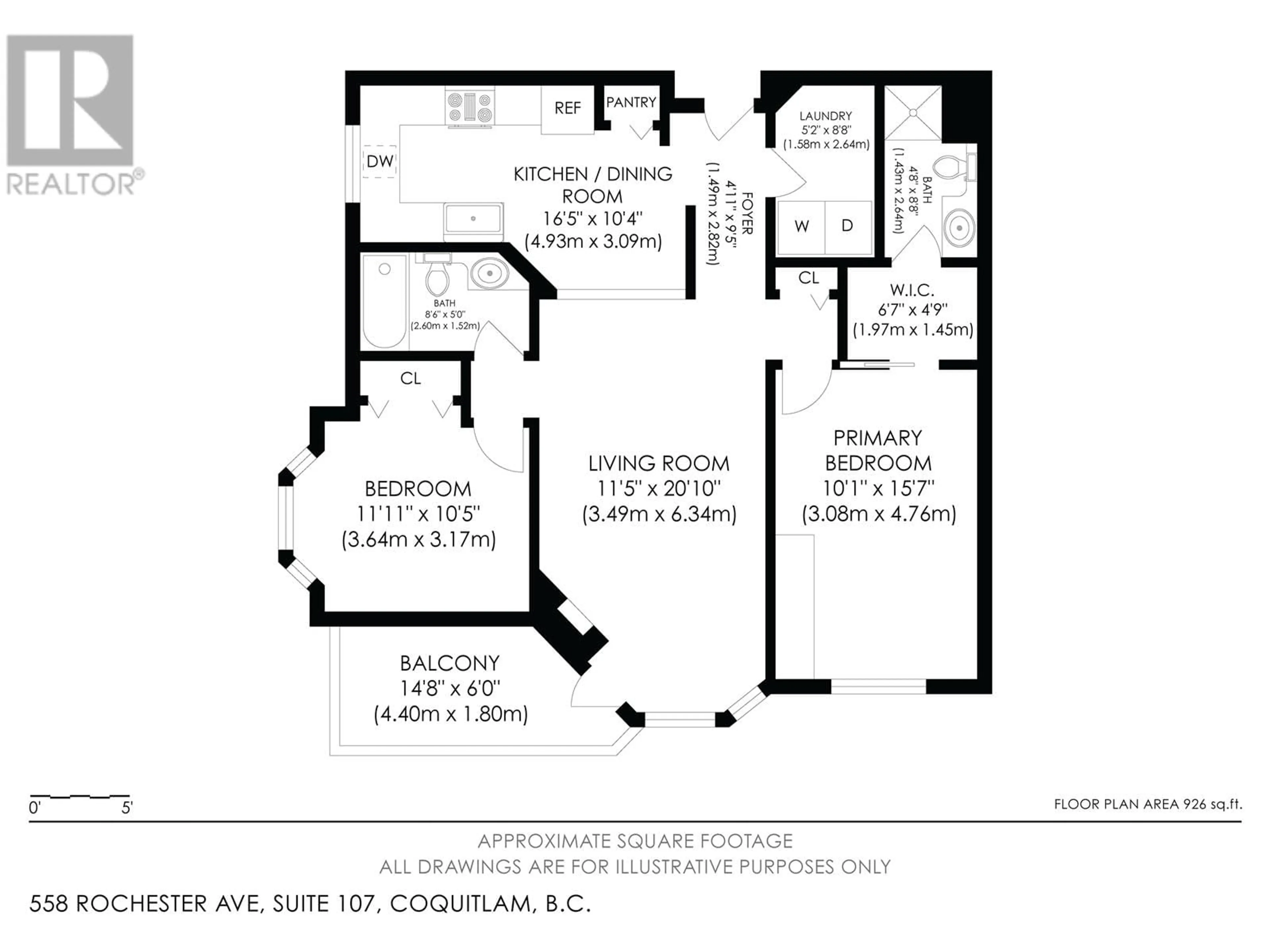 Floor plan for 107 558 ROCHESTER AVENUE, Coquitlam British Columbia V3K2T9