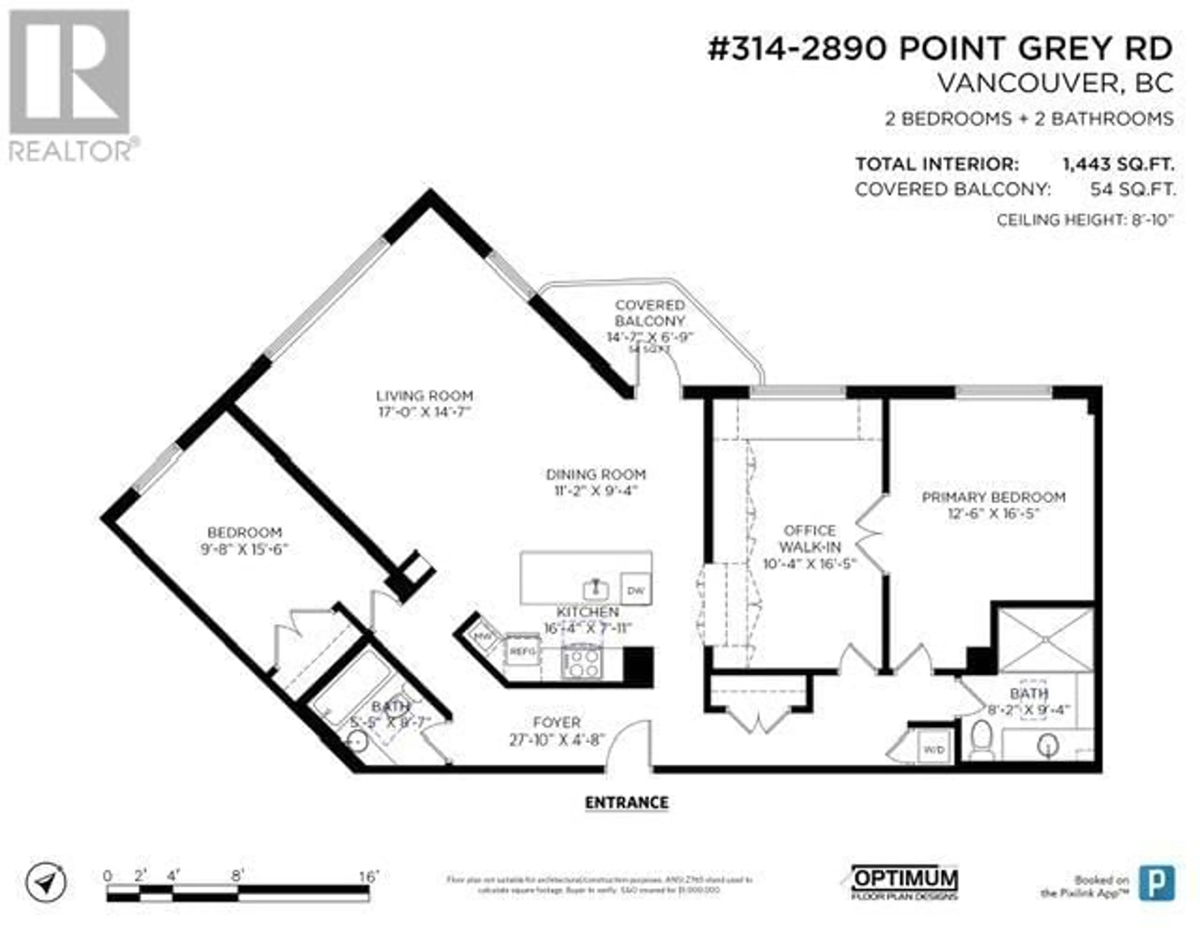 Floor plan for 314 2890 POINT GREY ROAD, Vancouver British Columbia V6K1A9