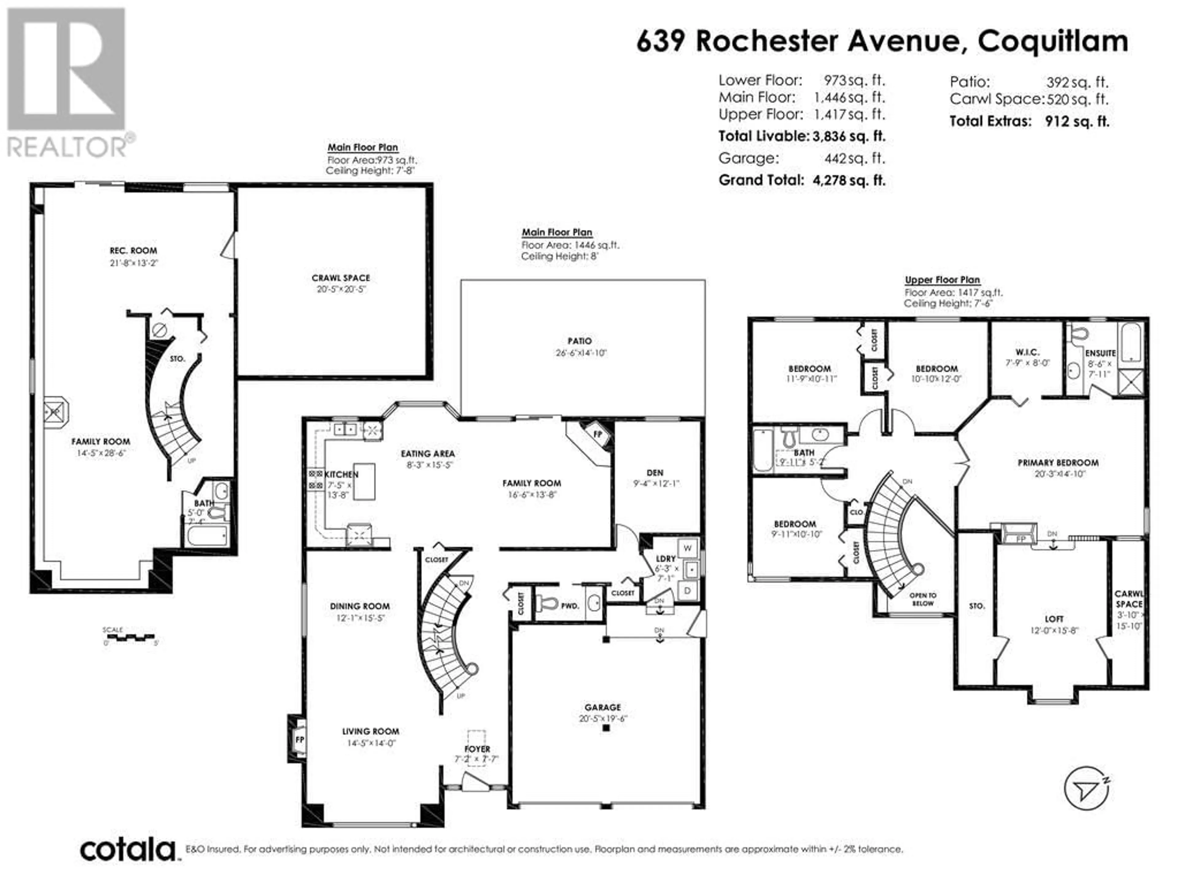 Floor plan for 639 ROCHESTER AVENUE, Coquitlam British Columbia V3K2V6