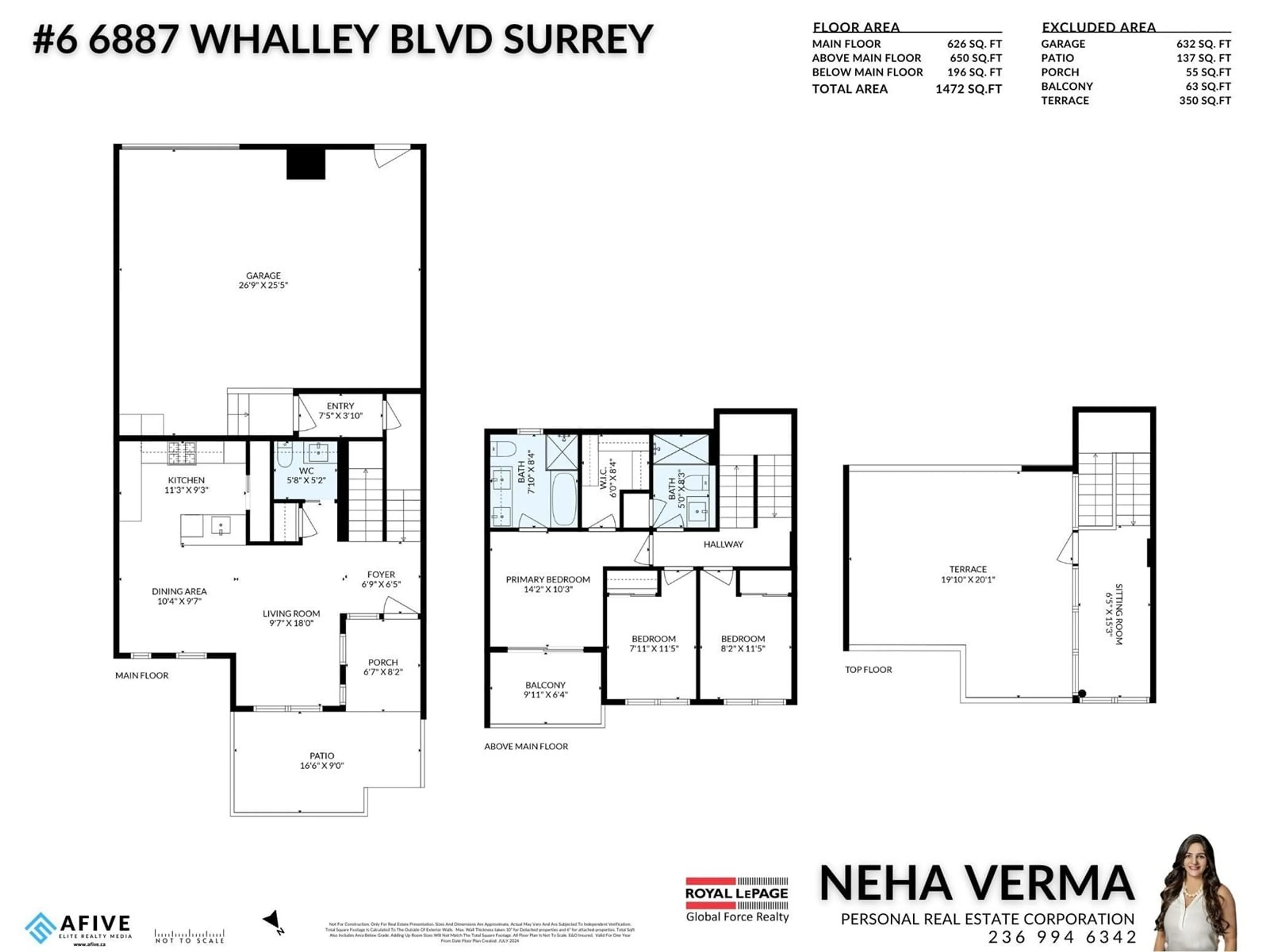 Floor plan for TH6 9887 WHALLEY BOULEVARD, Surrey British Columbia V3T0P4