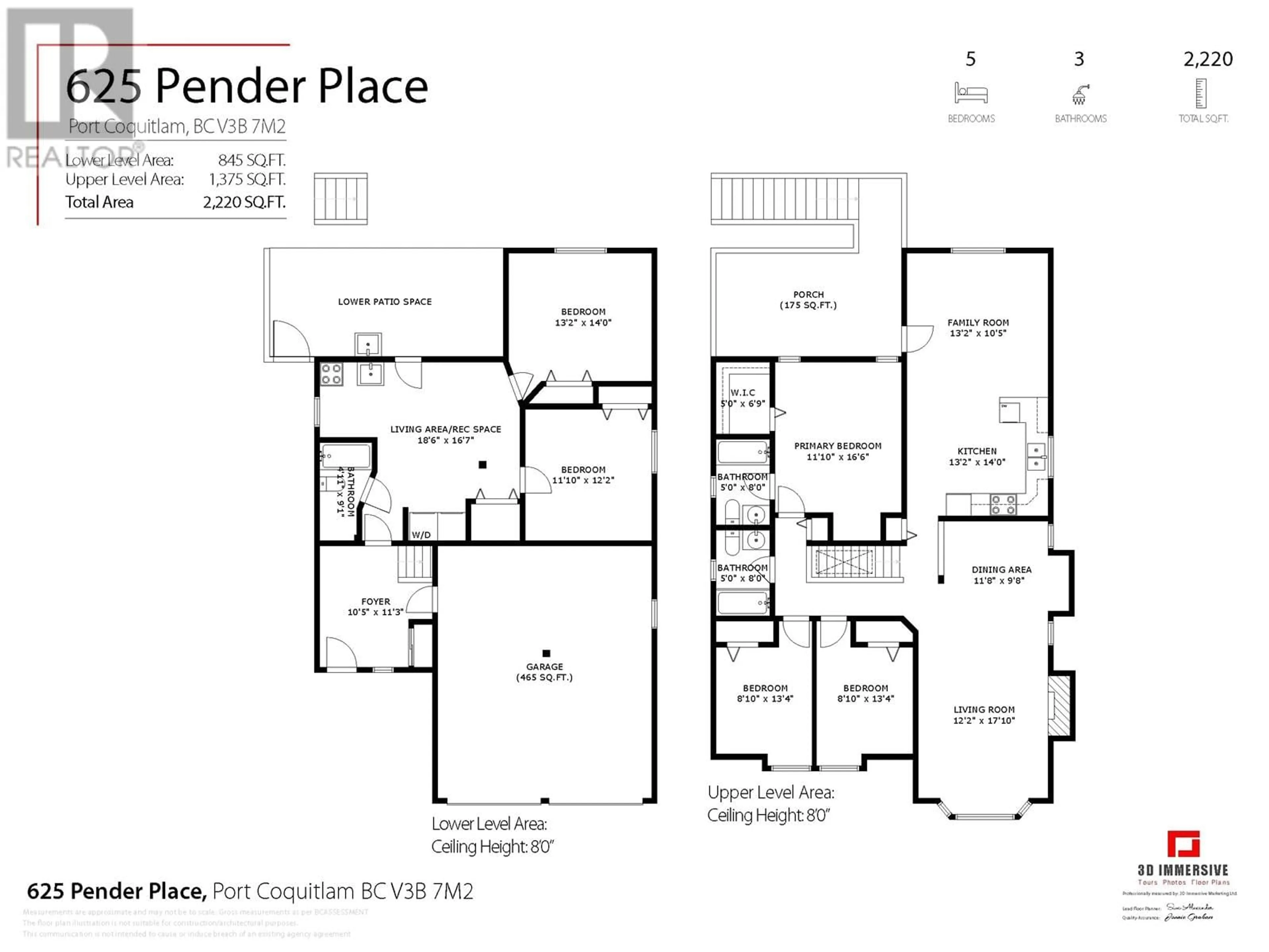 Floor plan for 625 PENDER PLACE, Port Coquitlam British Columbia V3B7M2