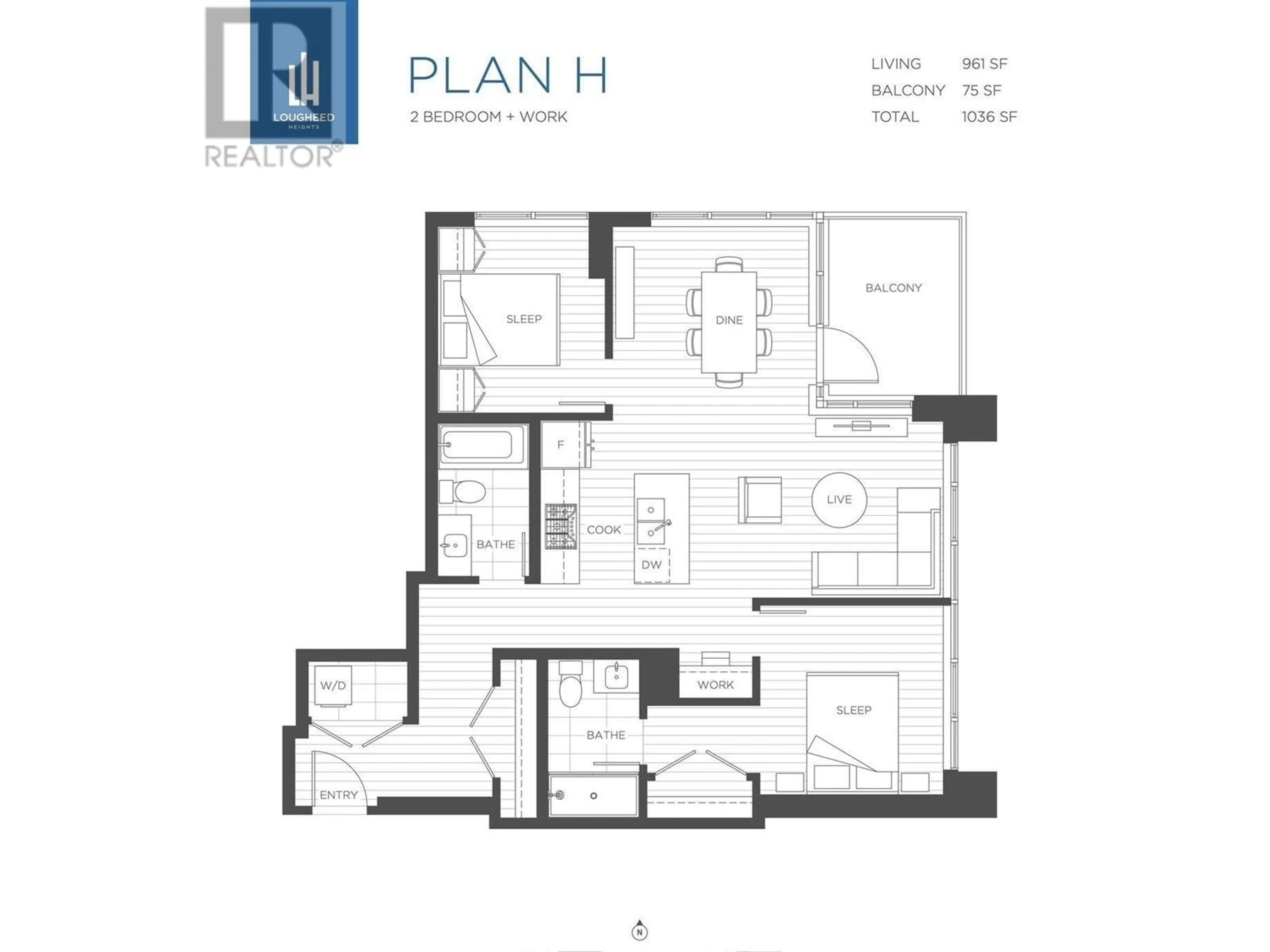 Floor plan for 1207 525 FOSTER AVENUE, Coquitlam British Columbia V3J0H6