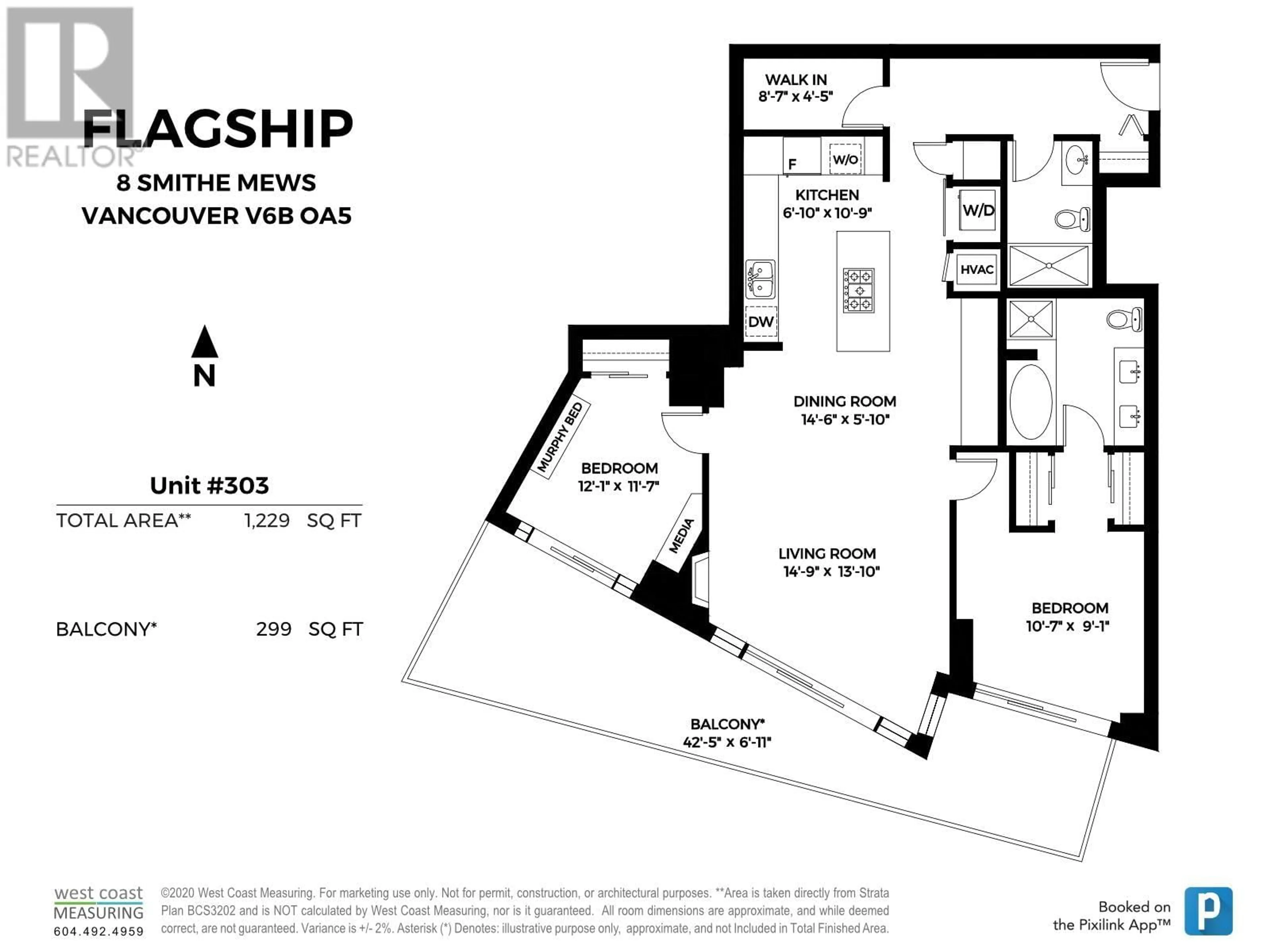 Floor plan for 303 8 SMITHE MEWS, Vancouver British Columbia V6B0A5