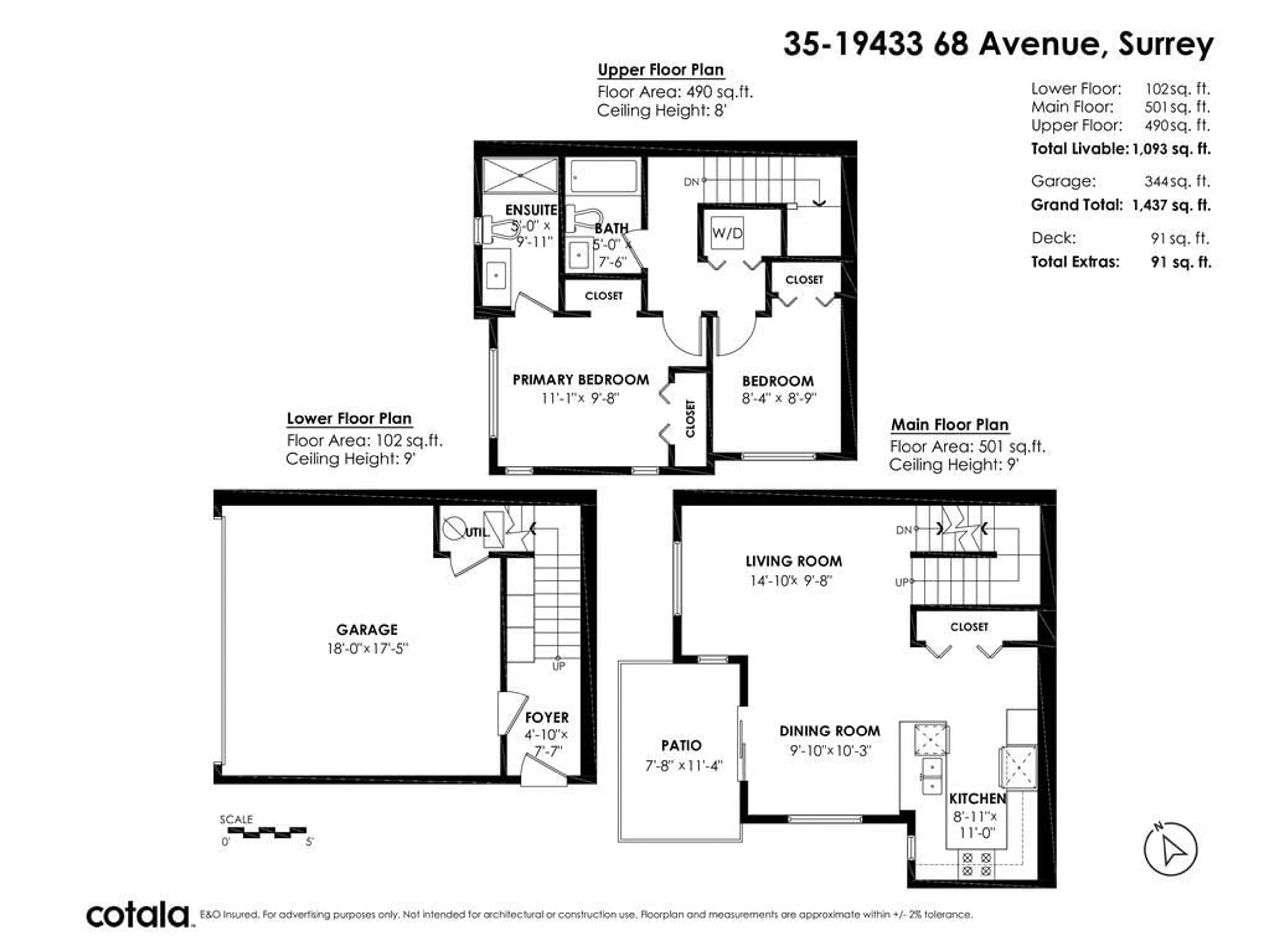 Floor plan for 35 19433 68 AVENUE, Surrey British Columbia V4N6M8
