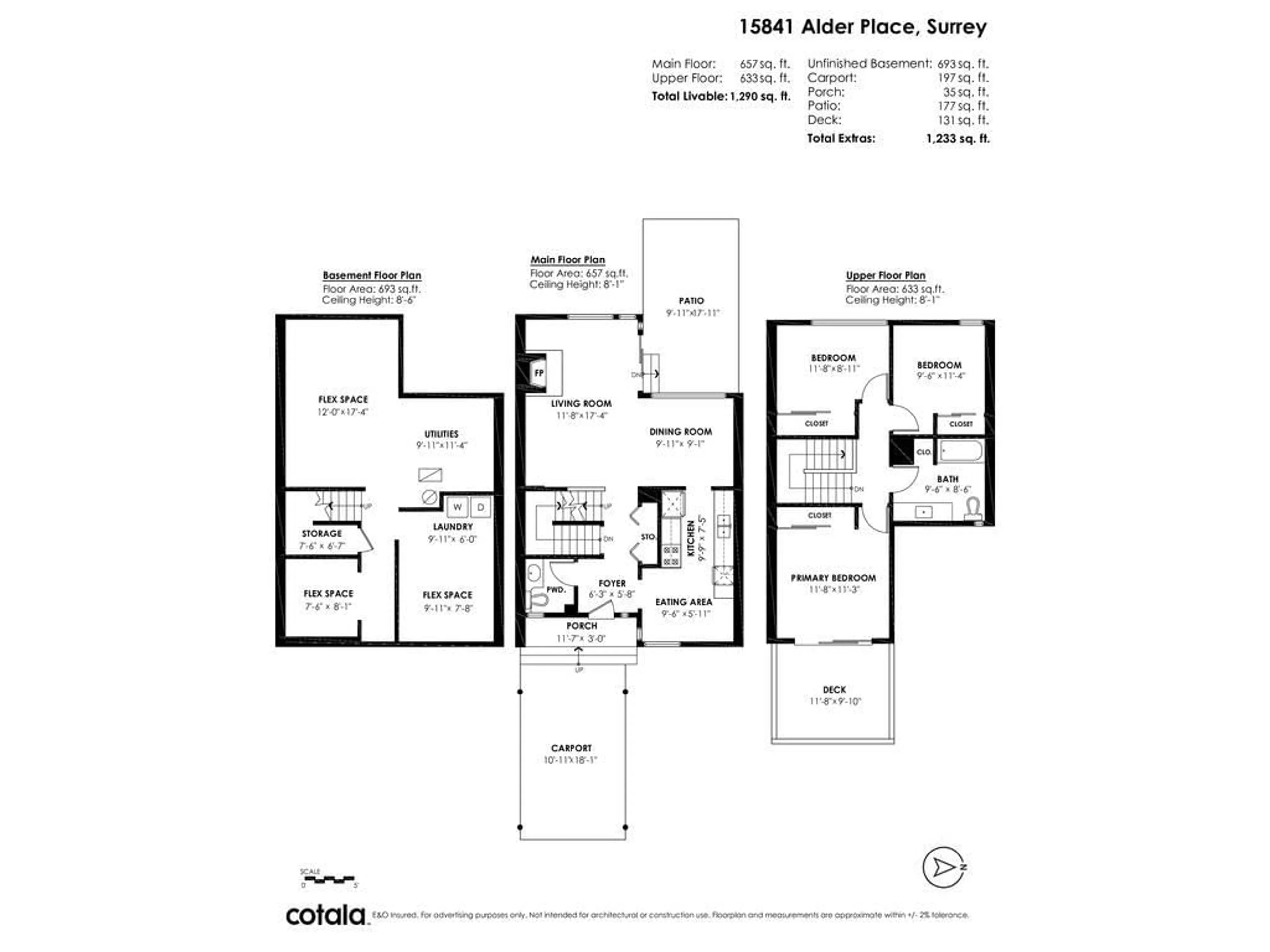 Floor plan for 15841 ALDER PLACE, Surrey British Columbia V4A5J1