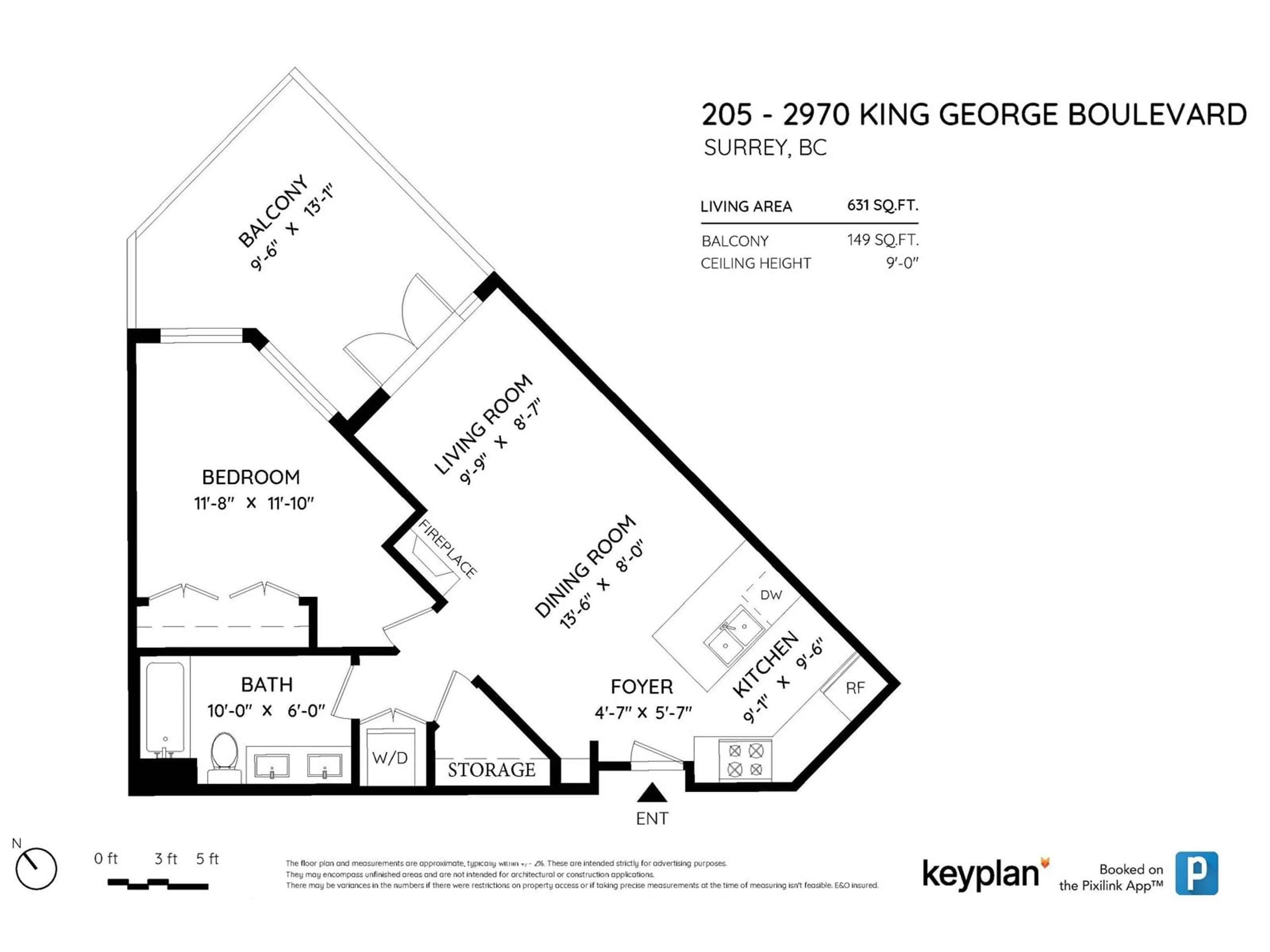 Floor plan for 205 2970 KING GEORGE BOULEVARD, Surrey British Columbia V4P0E6