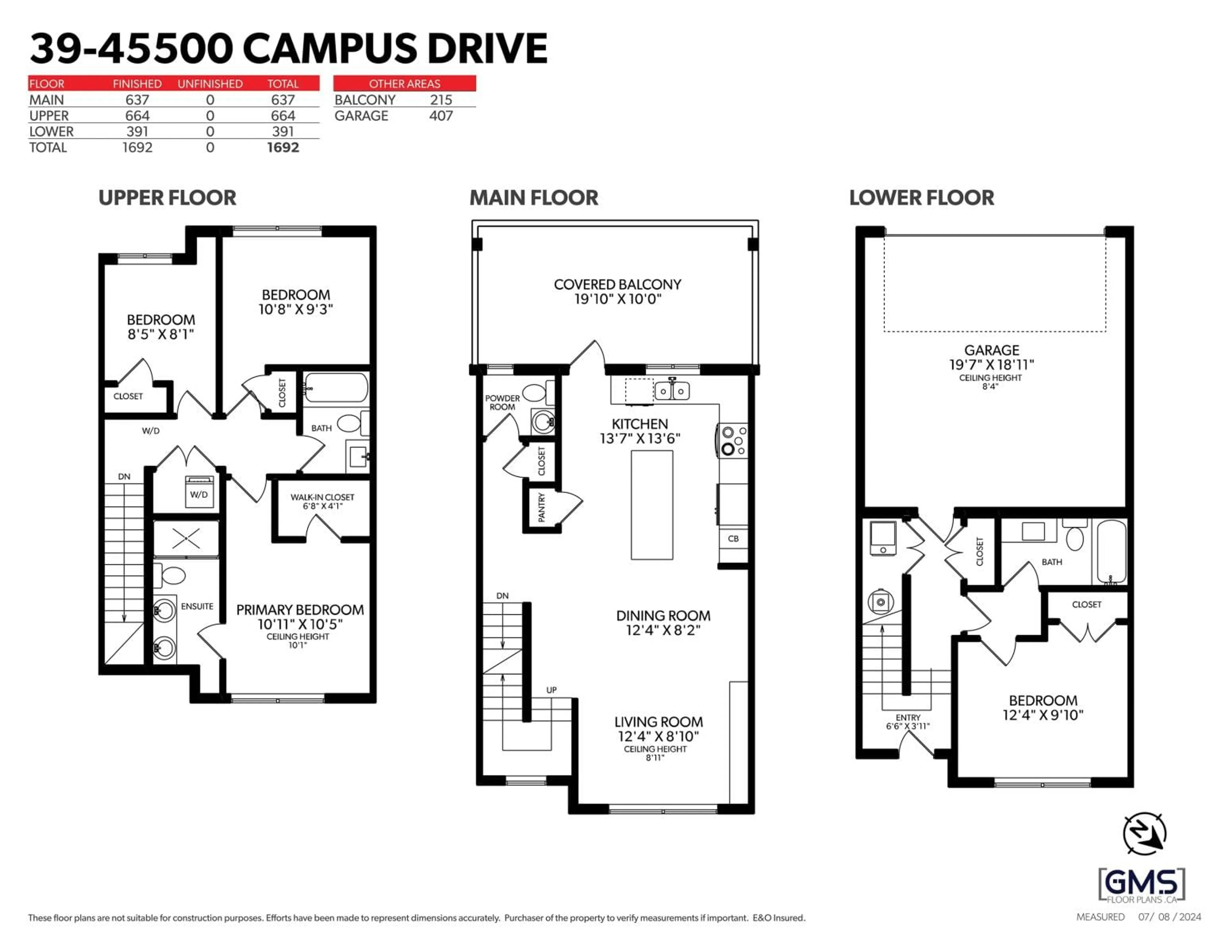 Floor plan for 39 45500 CAMPUS DRIVE, Chilliwack British Columbia V2R6E9