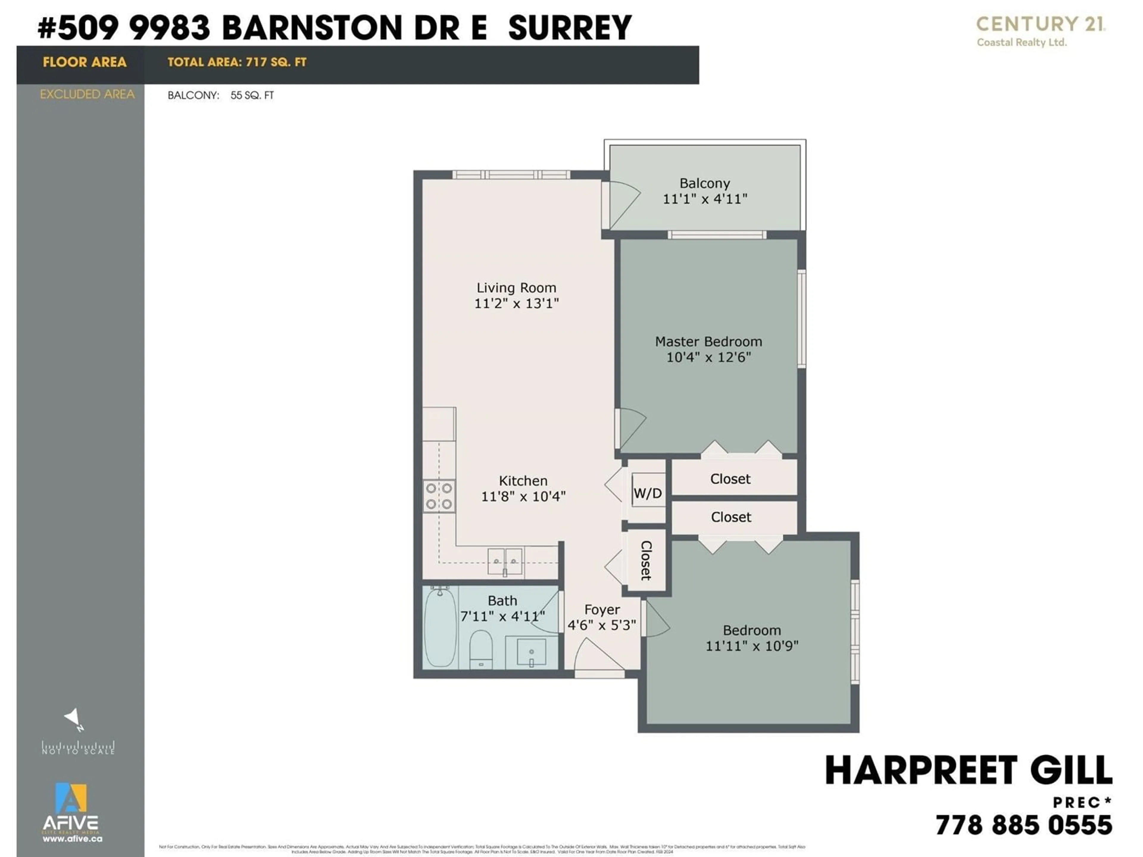 Floor plan for 509 9983 E BARNSTON DRIVE, Surrey British Columbia V4N6T3