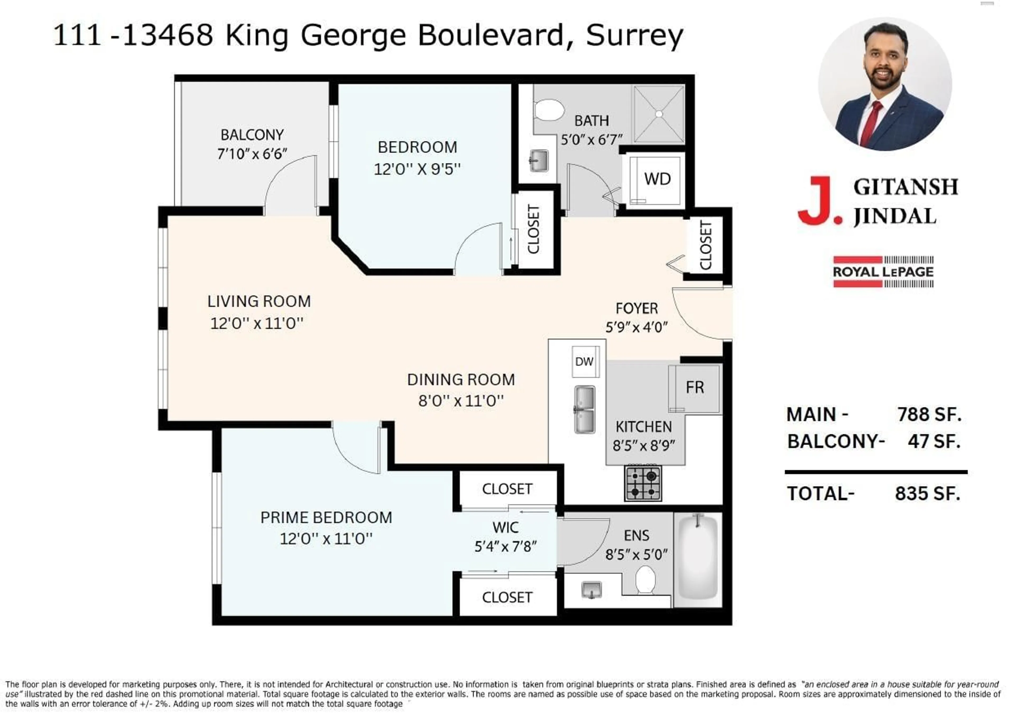 Floor plan for 111 13468 KING GEORGE BOULEVARD, Surrey British Columbia V3T0B5
