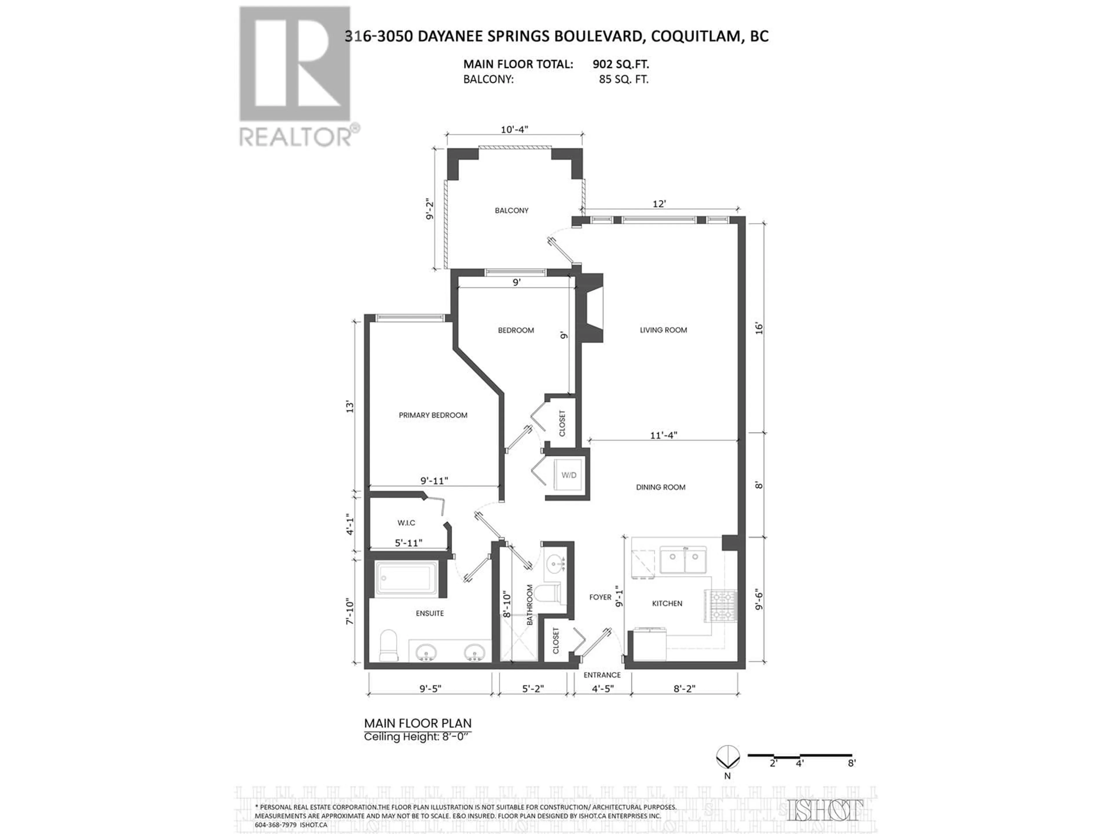Floor plan for 316 3050 DAYANEE SPRINGS BOULEVARD, Coquitlam British Columbia V3E0A2
