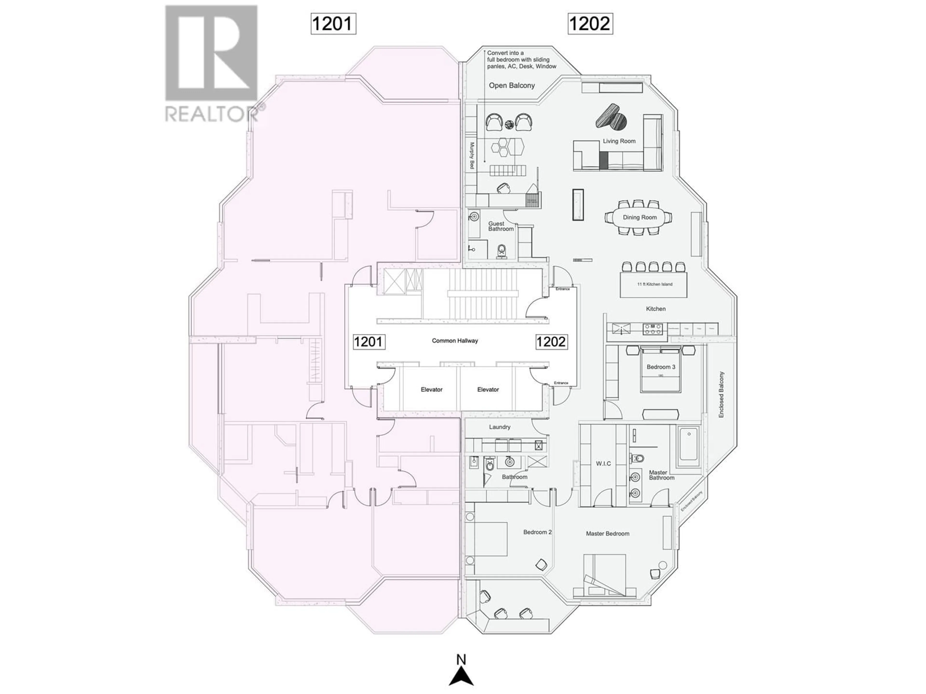 Floor plan for 1202 738 BROUGHTON STREET, Vancouver British Columbia V6G3A7