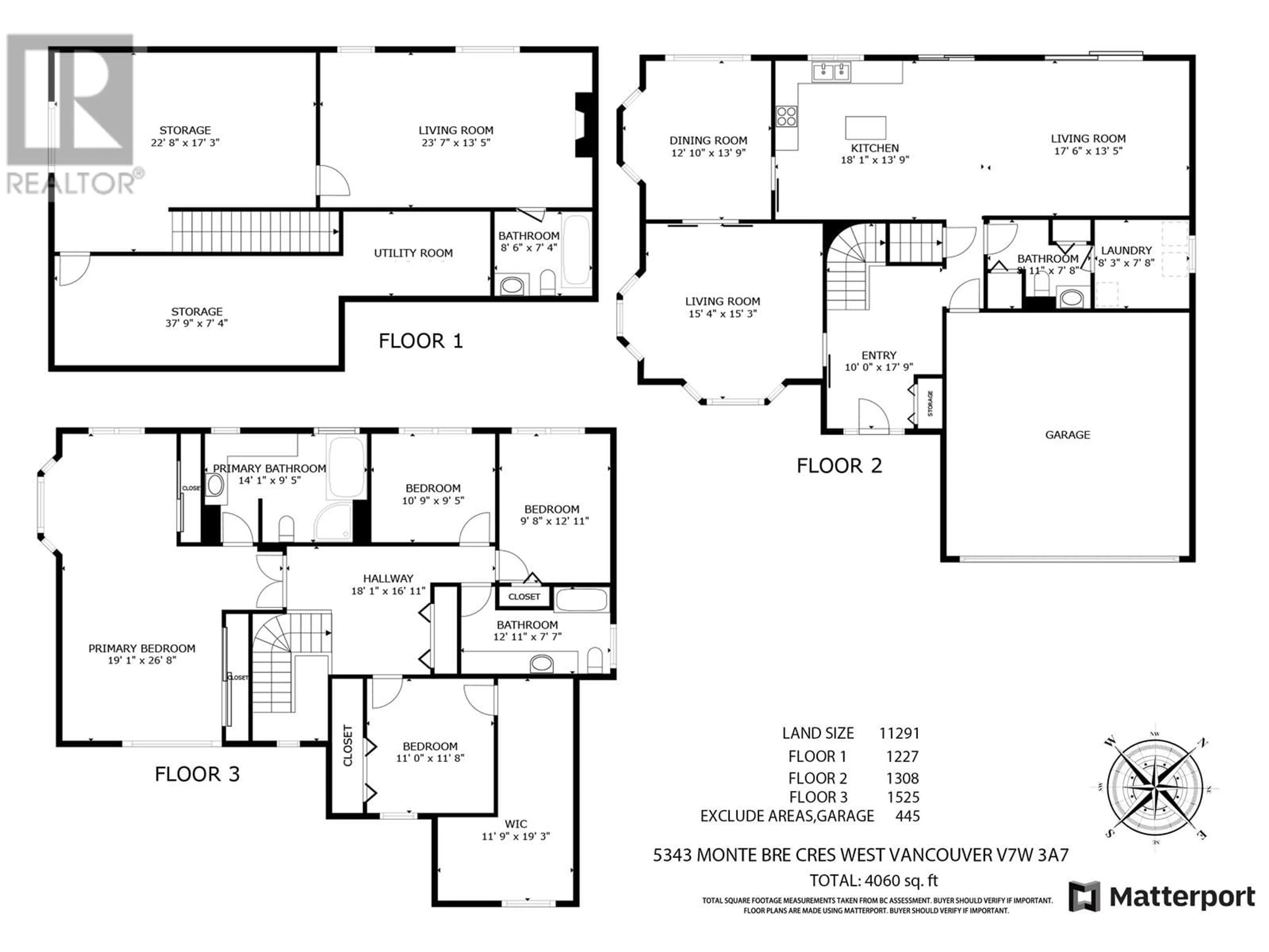 Floor plan for 5343 MONTE BRE CRESCENT, West Vancouver British Columbia V7W3A7