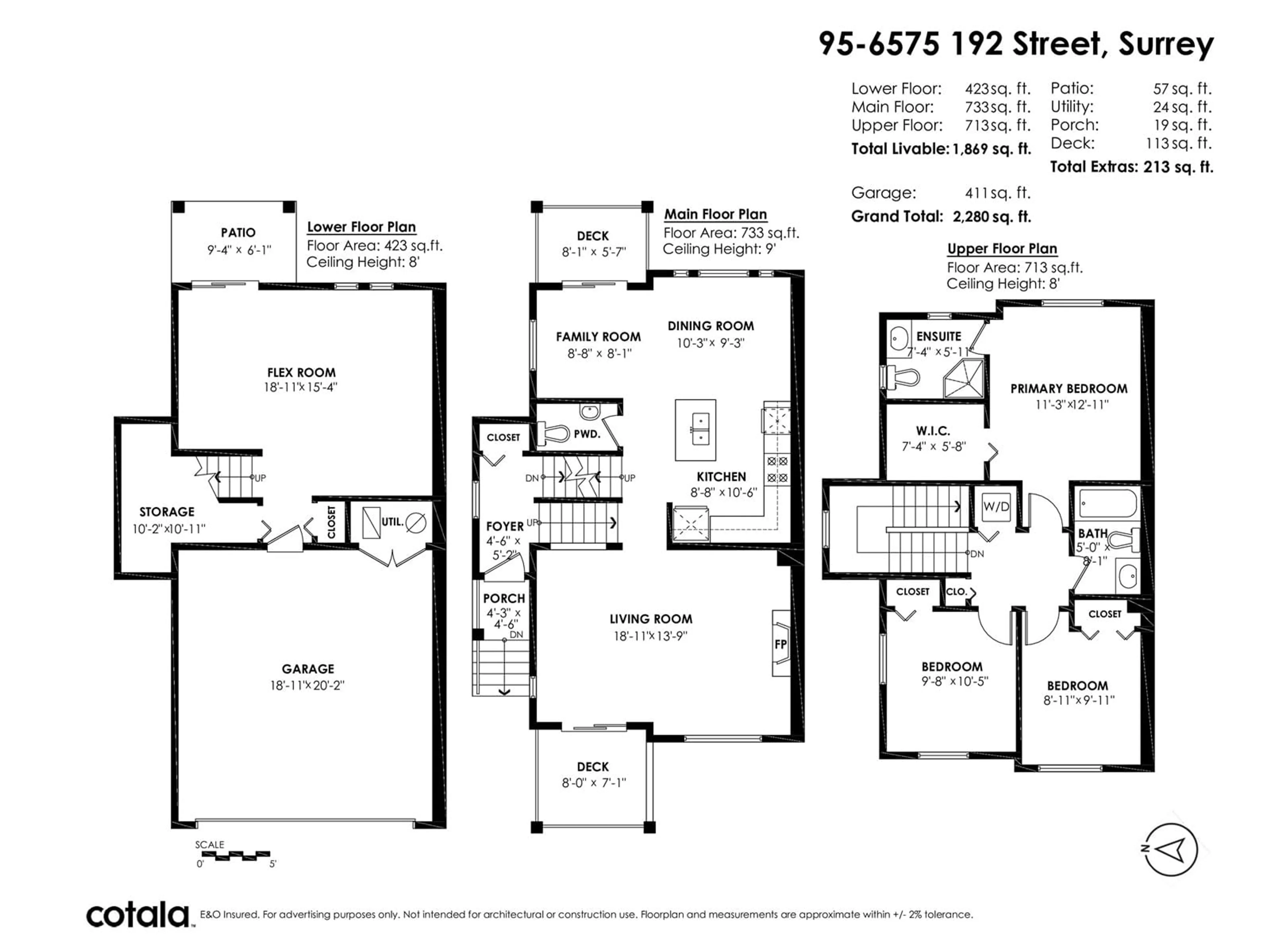 Floor plan for 95 6575 192 STREET, Surrey British Columbia V4N5T8